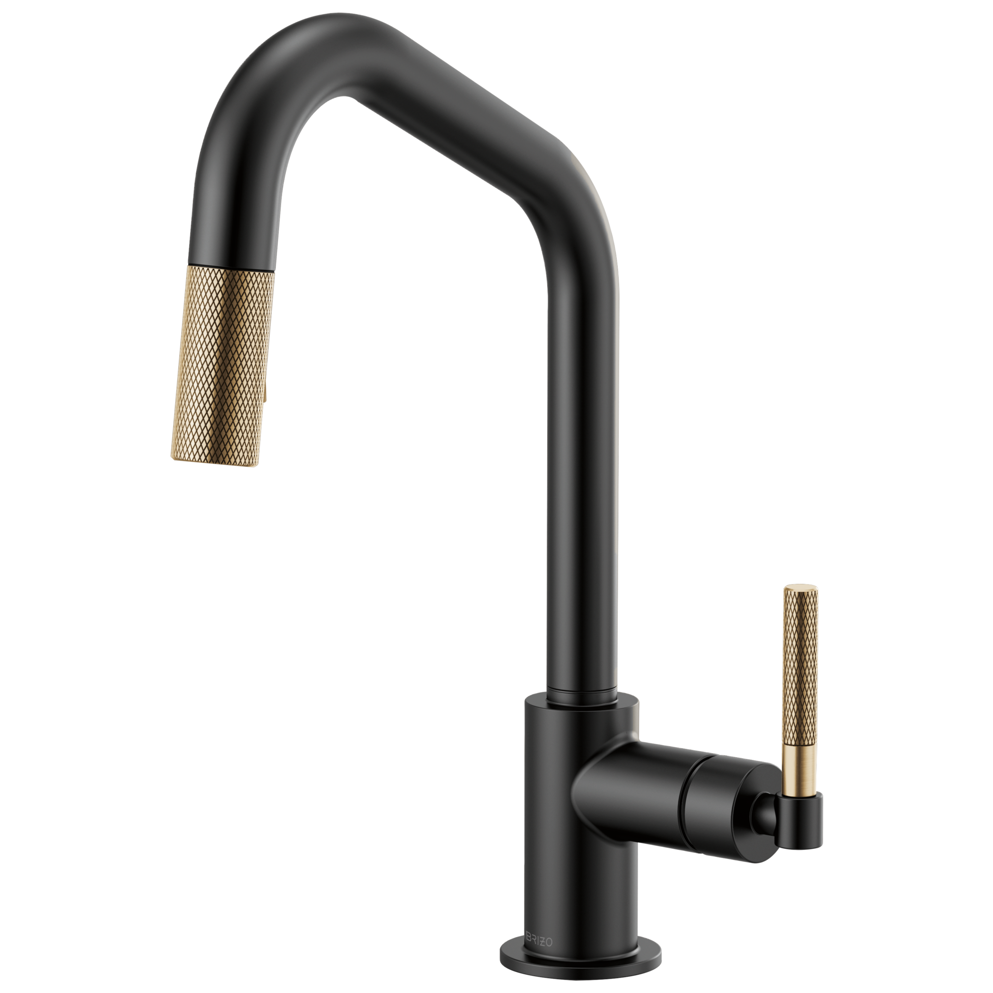 matte black / luxe gold pull-down faucet