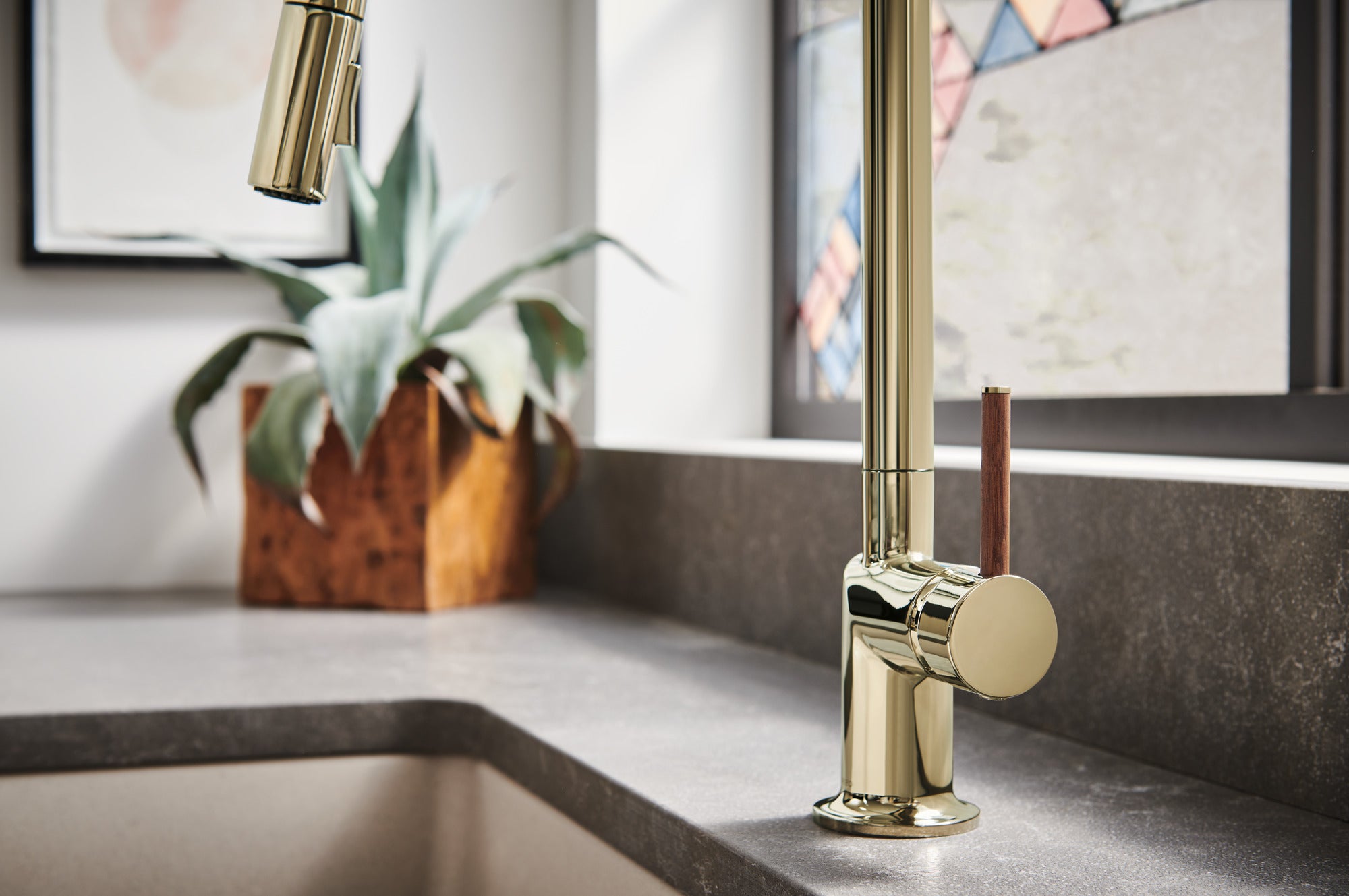 polished nickel pull-down faucet