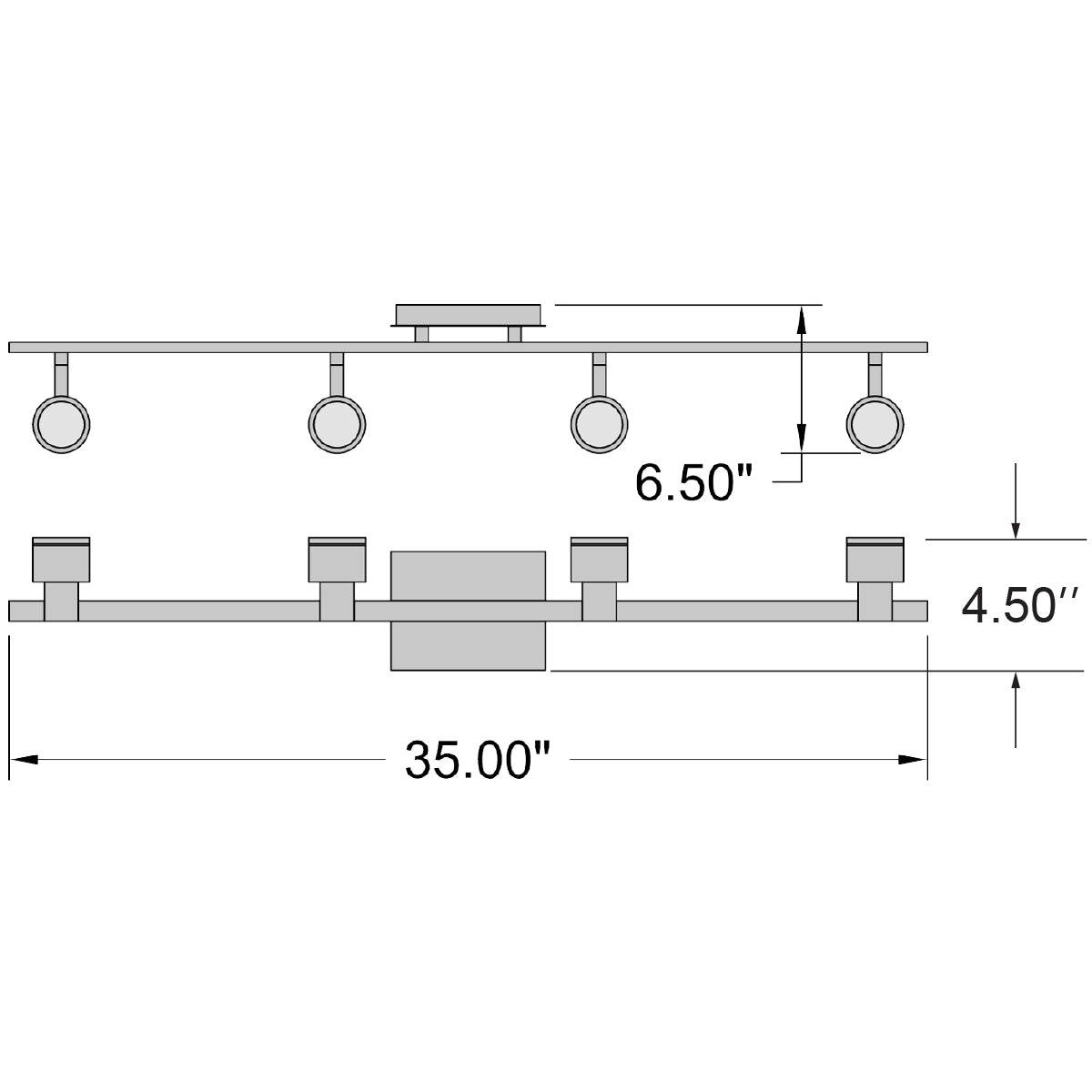 brushed steel adjustable led track