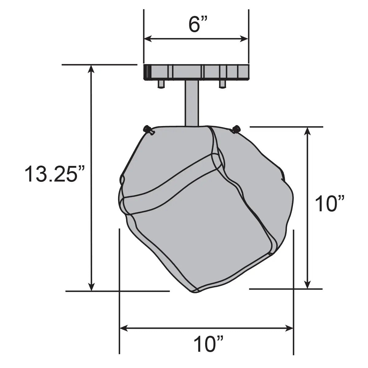 mirrored stainless steel led semi-flush
