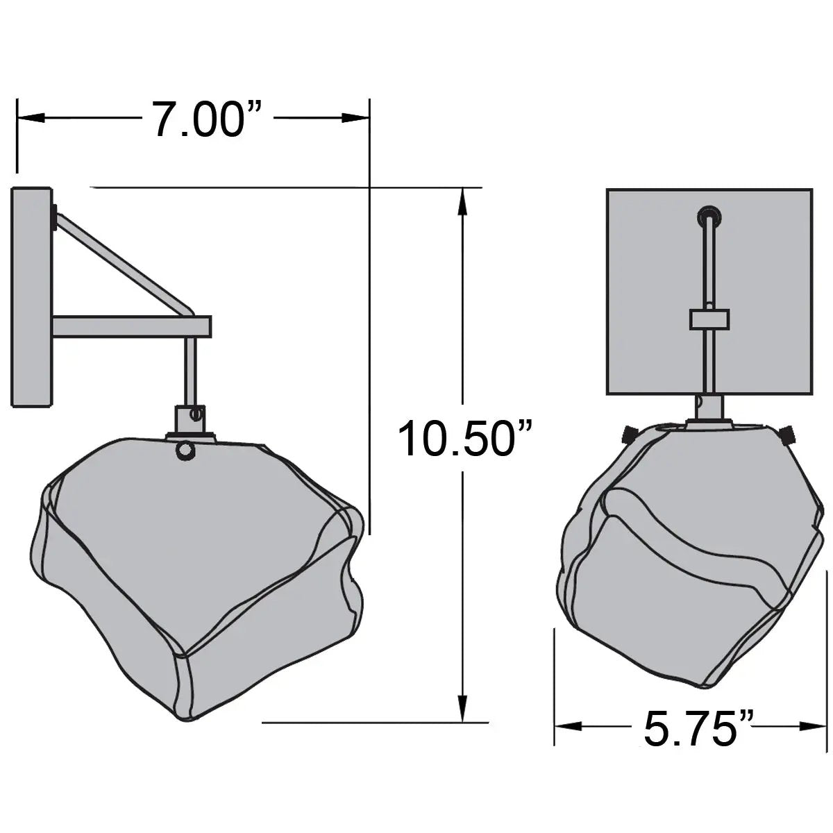 mirrored stainless steel 1 light led wall sconce & vanity