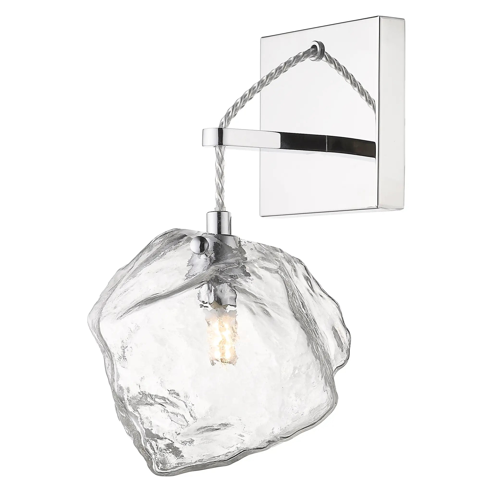 mirrored stainless steel 1 light led wall sconce & vanity