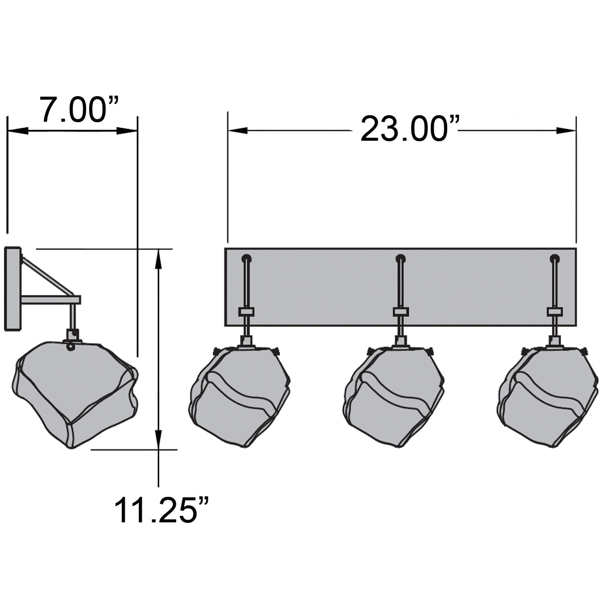mirrored stainless steel 3 light led vanity
