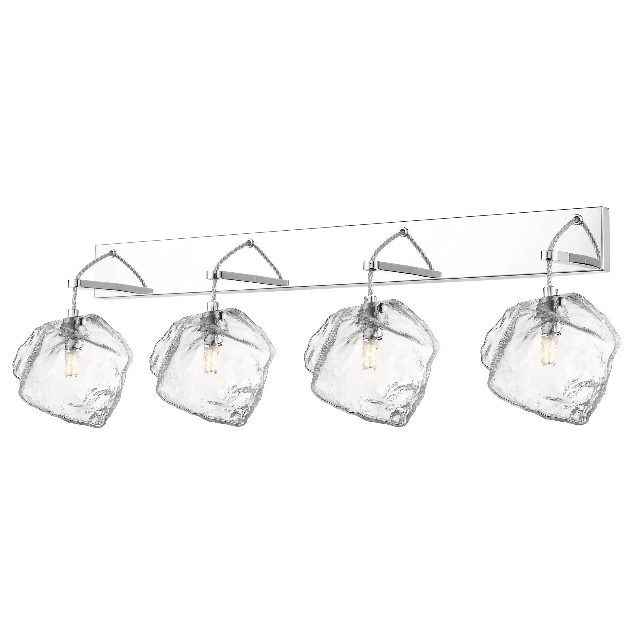 mirrored stainless steel 4 light led vanity