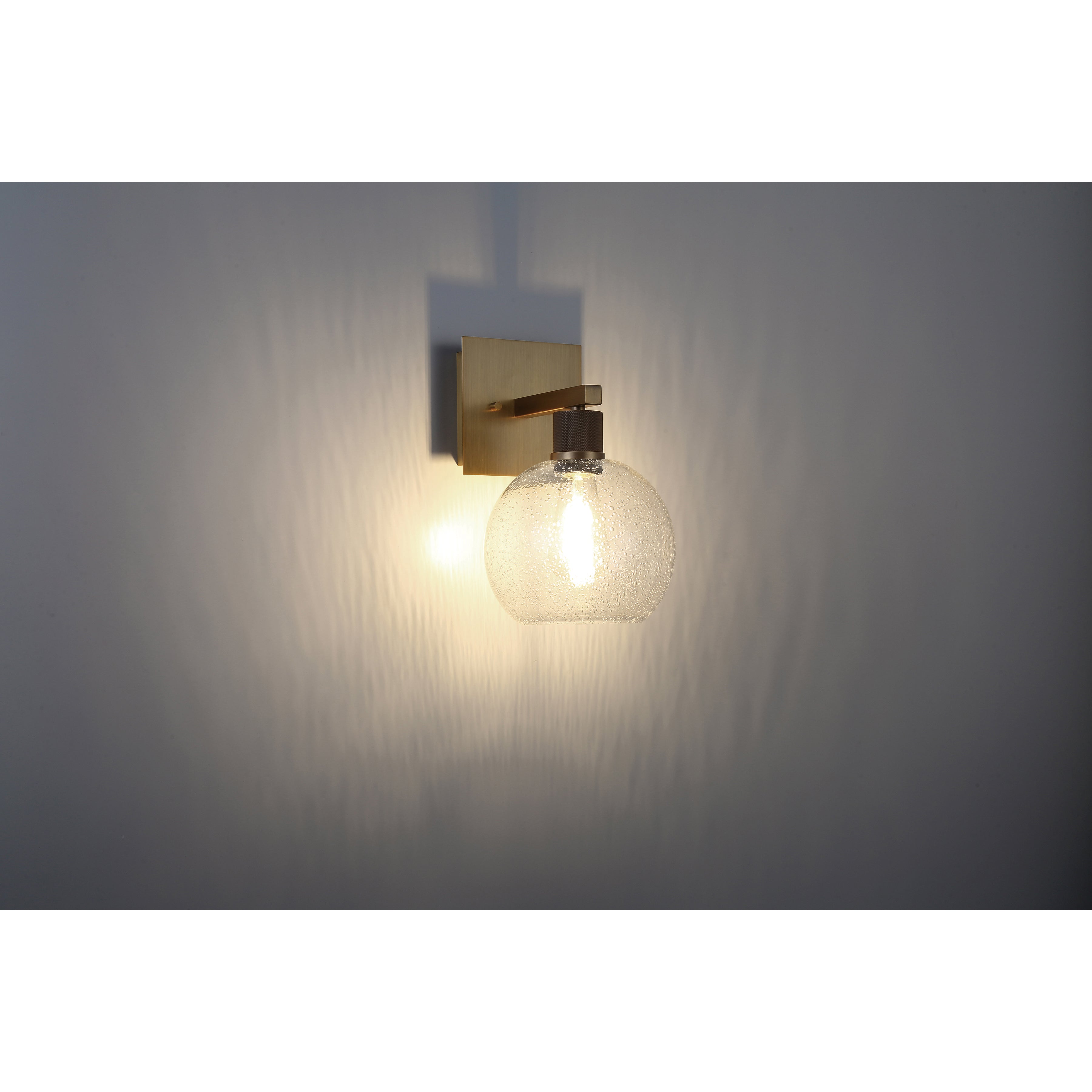 antique brushed brass led wall sconce