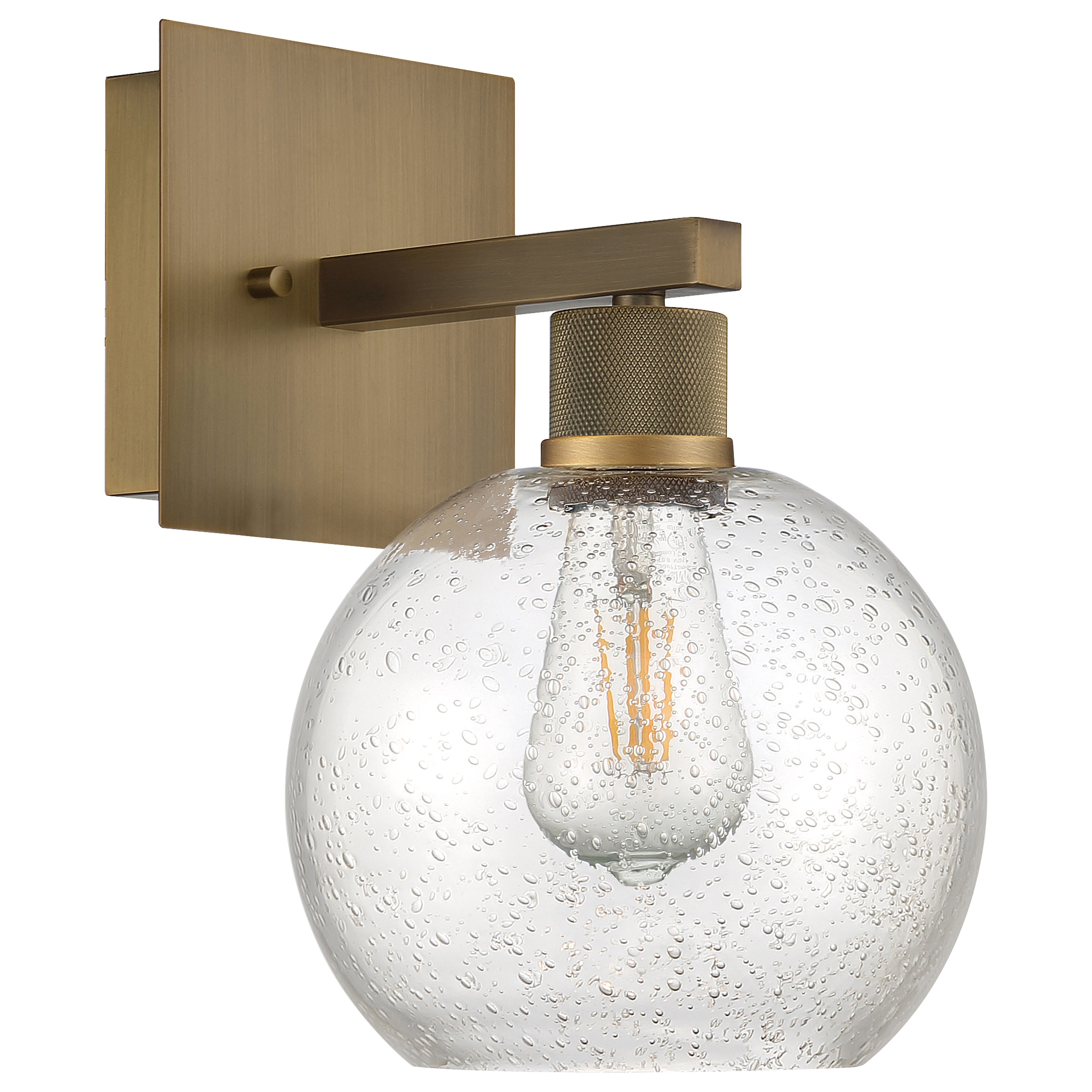 antique brushed brass led wall sconce