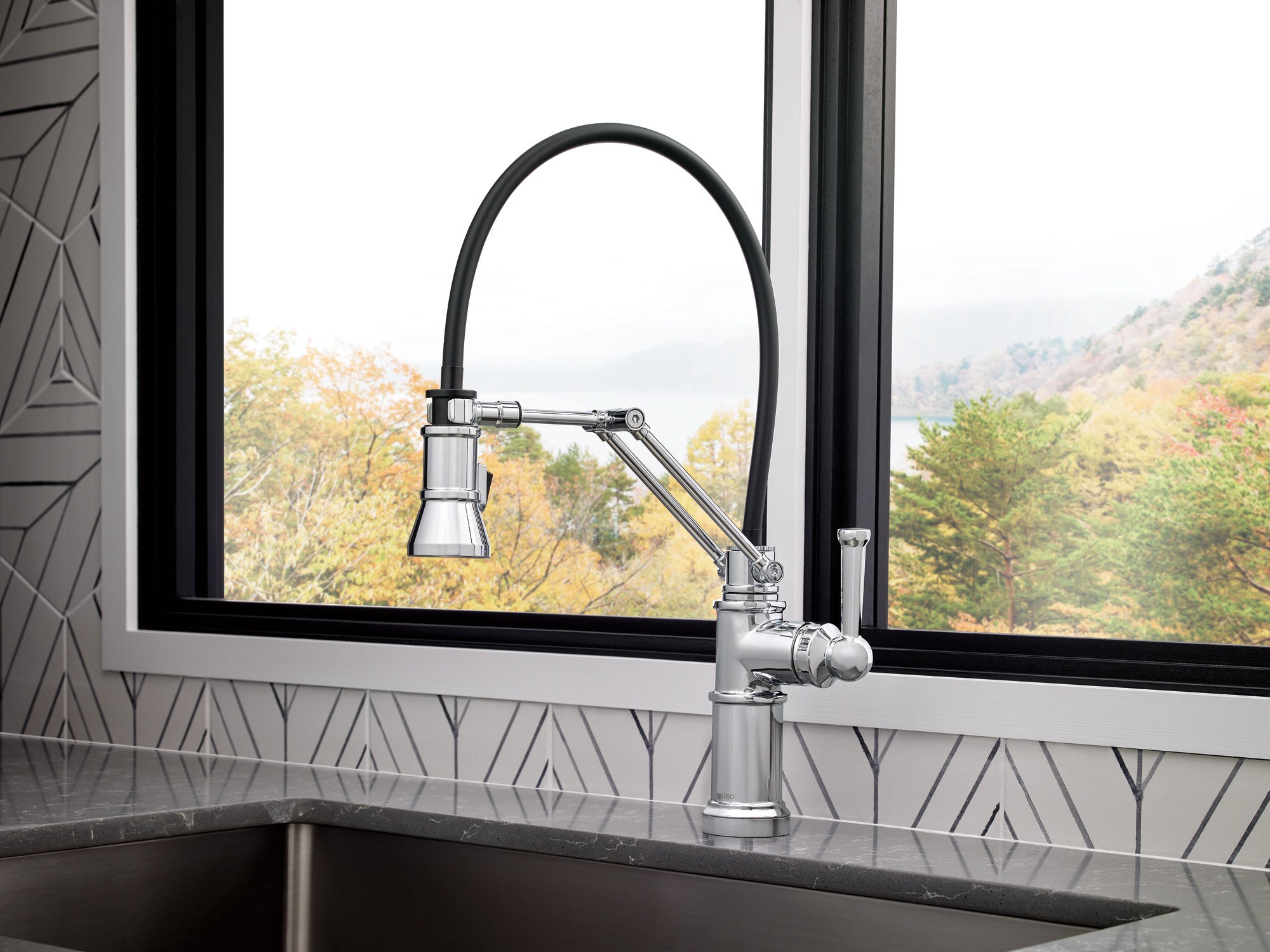 chrome kitchen faucet