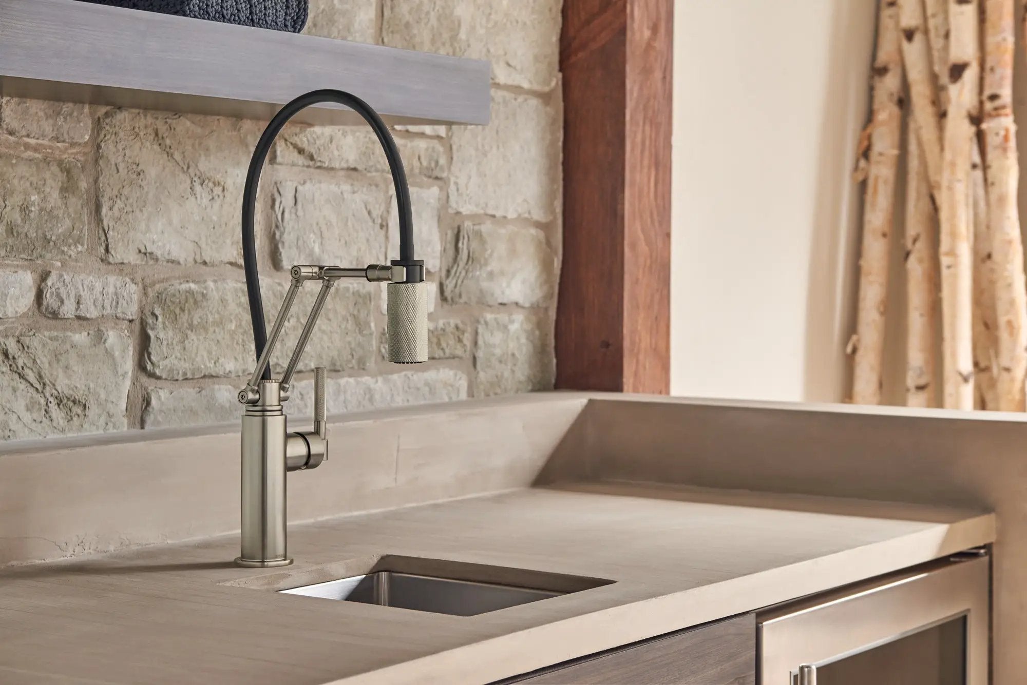 stainless articulating faucet