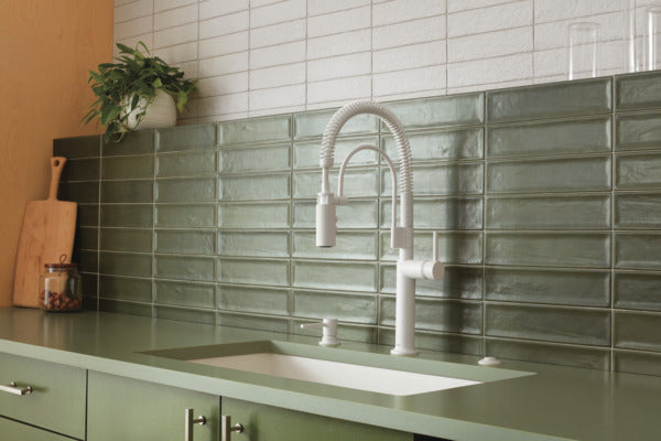 matte white kitchen faucet