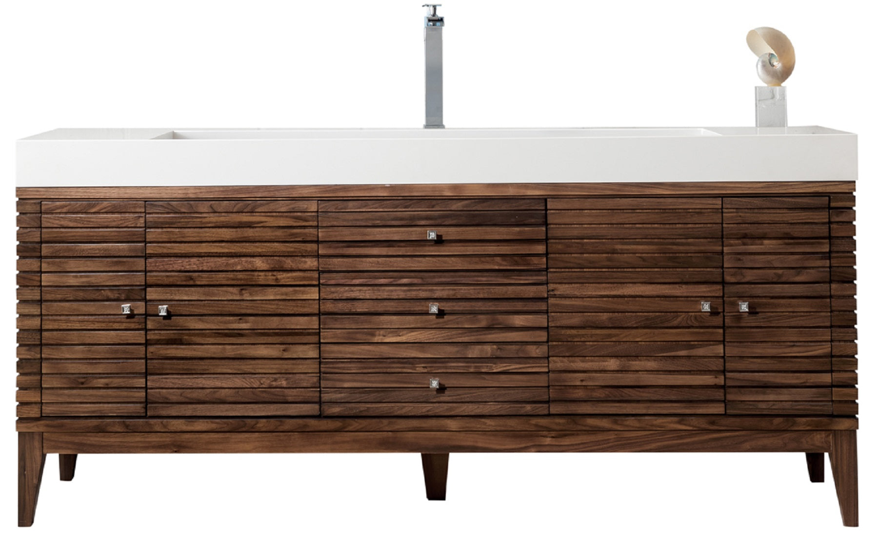 mid-century walnut vanity