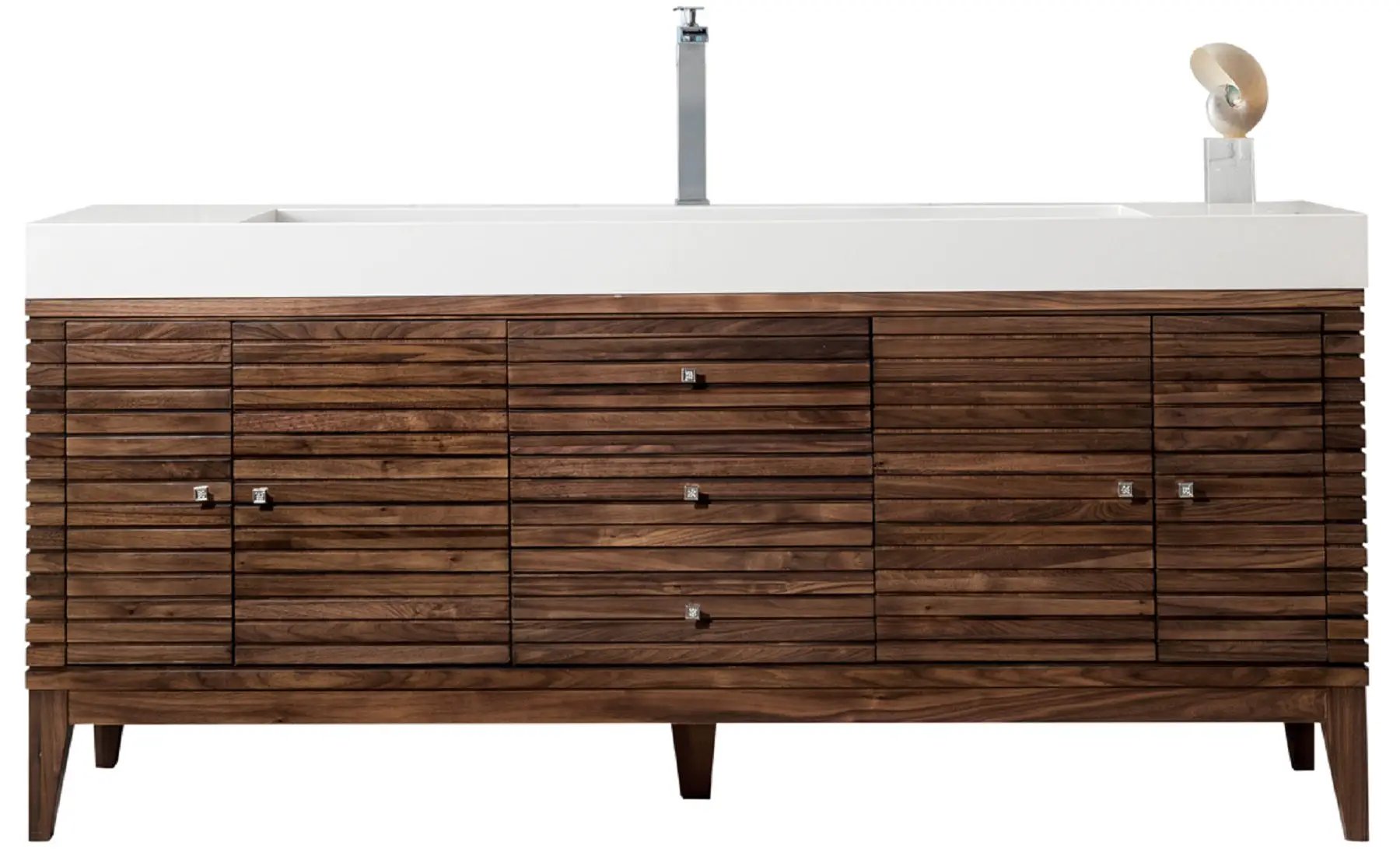 James Martin Linear 72" Single Vanity Set - Mid-Century Walnut by James Martin Vanities