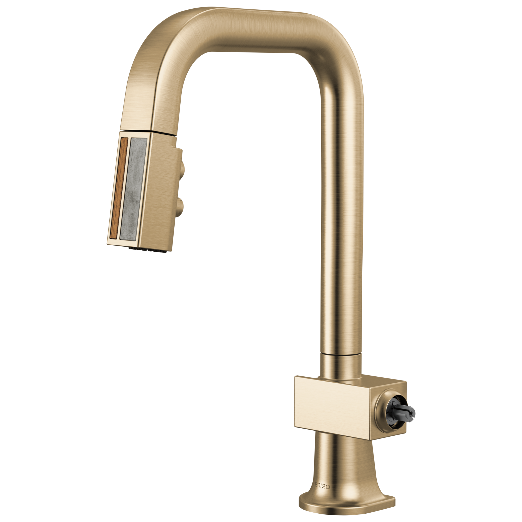 Brizo Frank Lloyd Wright Pull-Down Prep Faucet with Square Spout and Wood/Concrete Wand - Less Handle