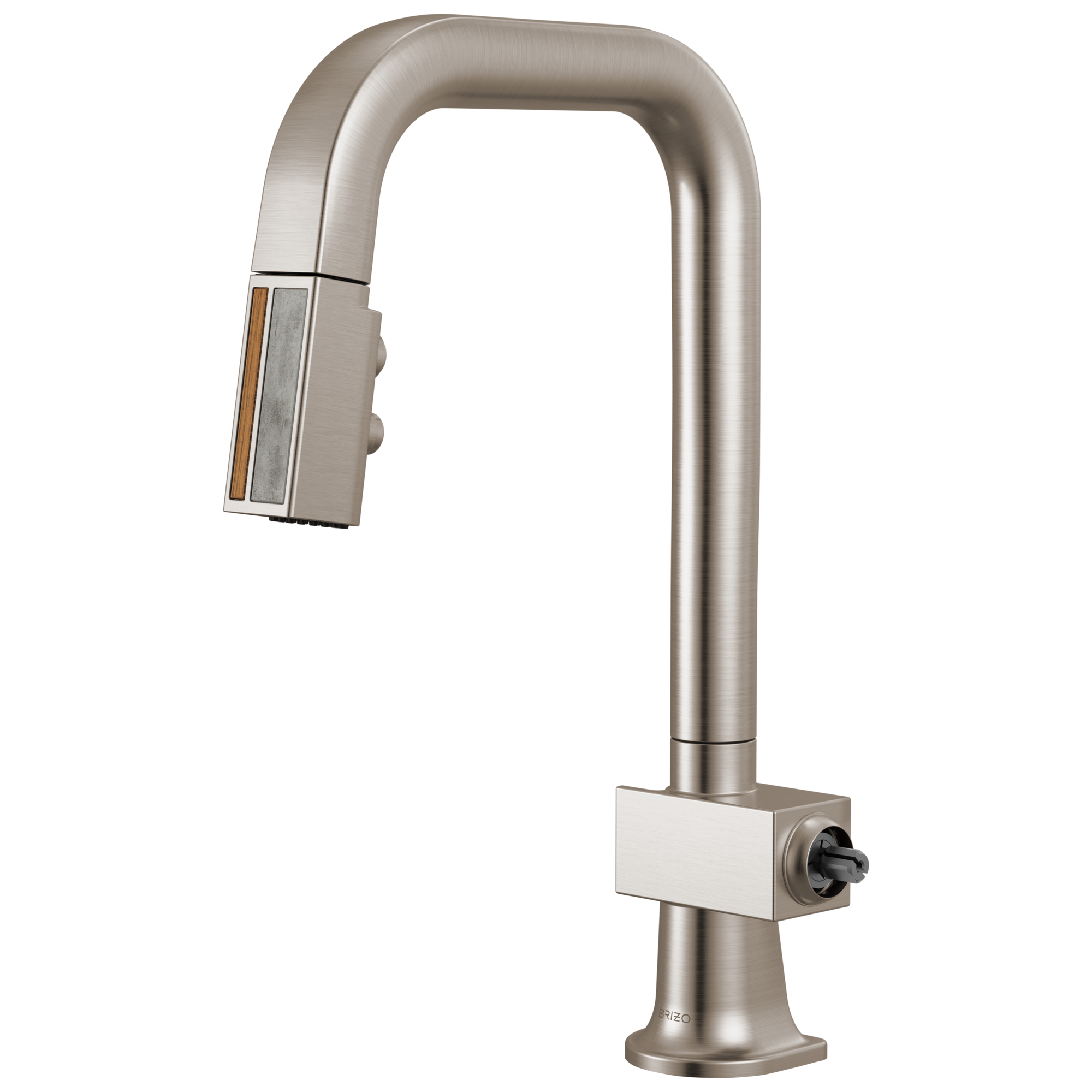 Brizo Frank Lloyd Wright Pull-Down Prep Faucet with Square Spout and Wood/Concrete Wand - Less Handle