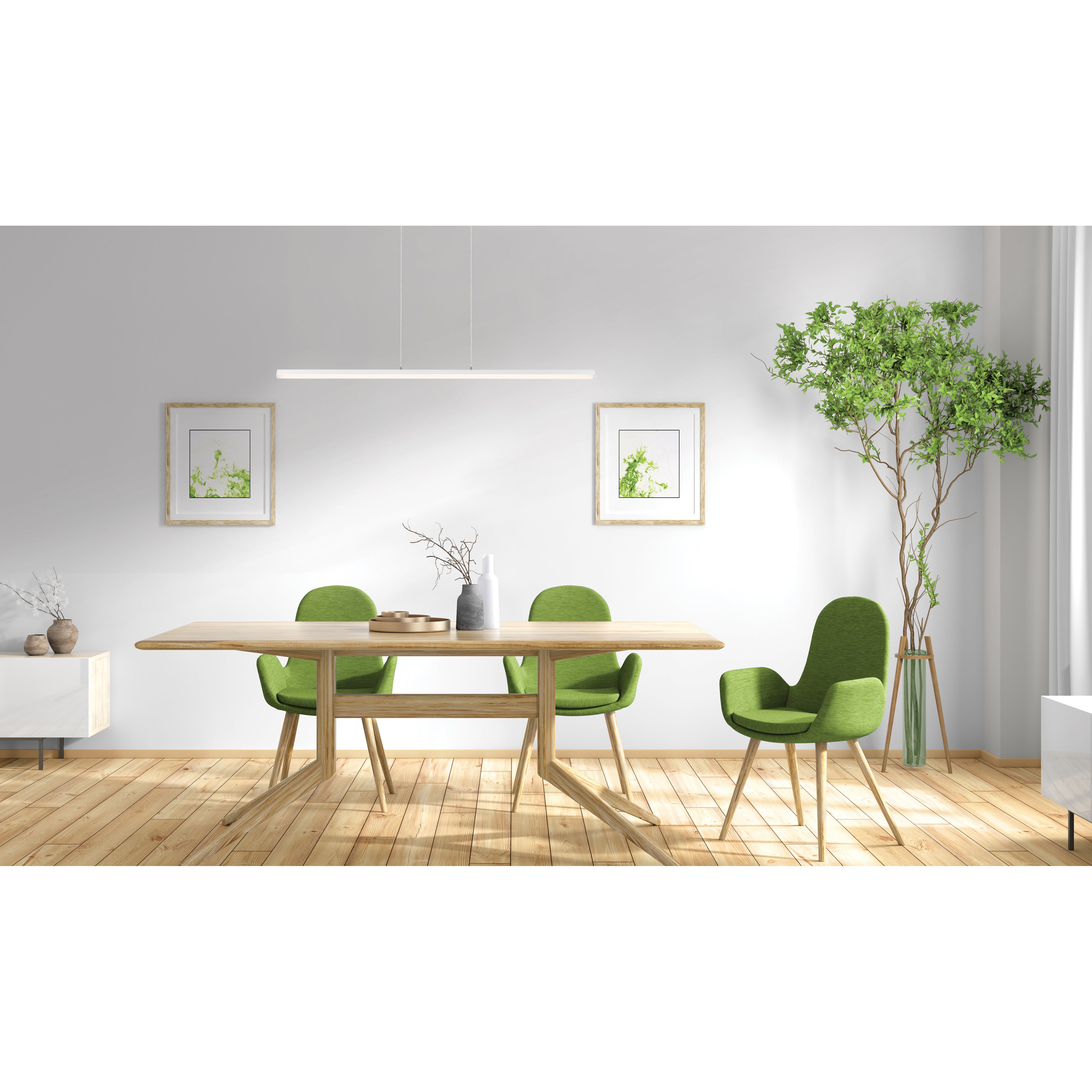 matte white led linear pendant