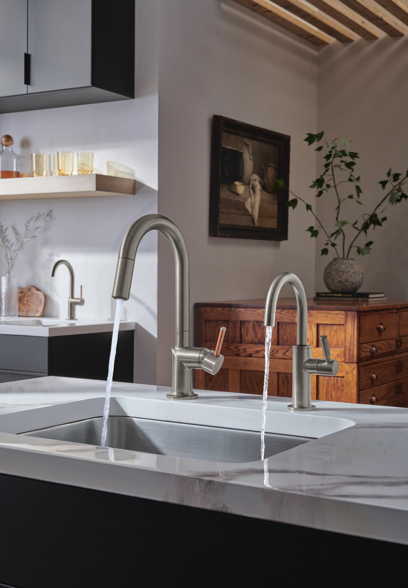 luxe steel / wood handle kit