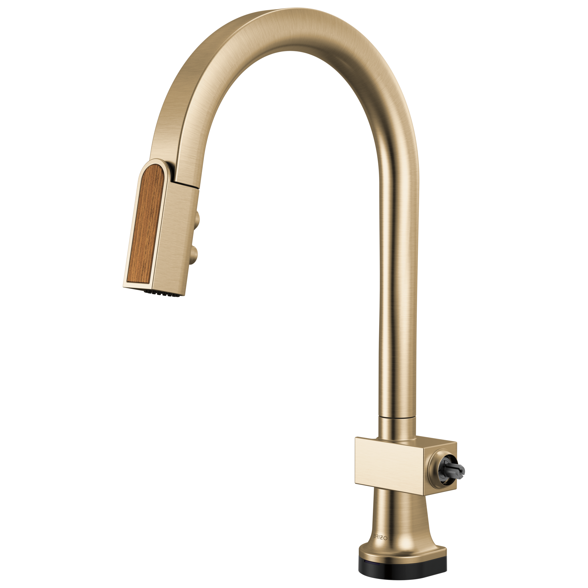 Brizo Frank Lloyd Wright SmartTouch Pull-Down Kitchen Faucet with Arc Spout and Wood Wand - Less Handle
