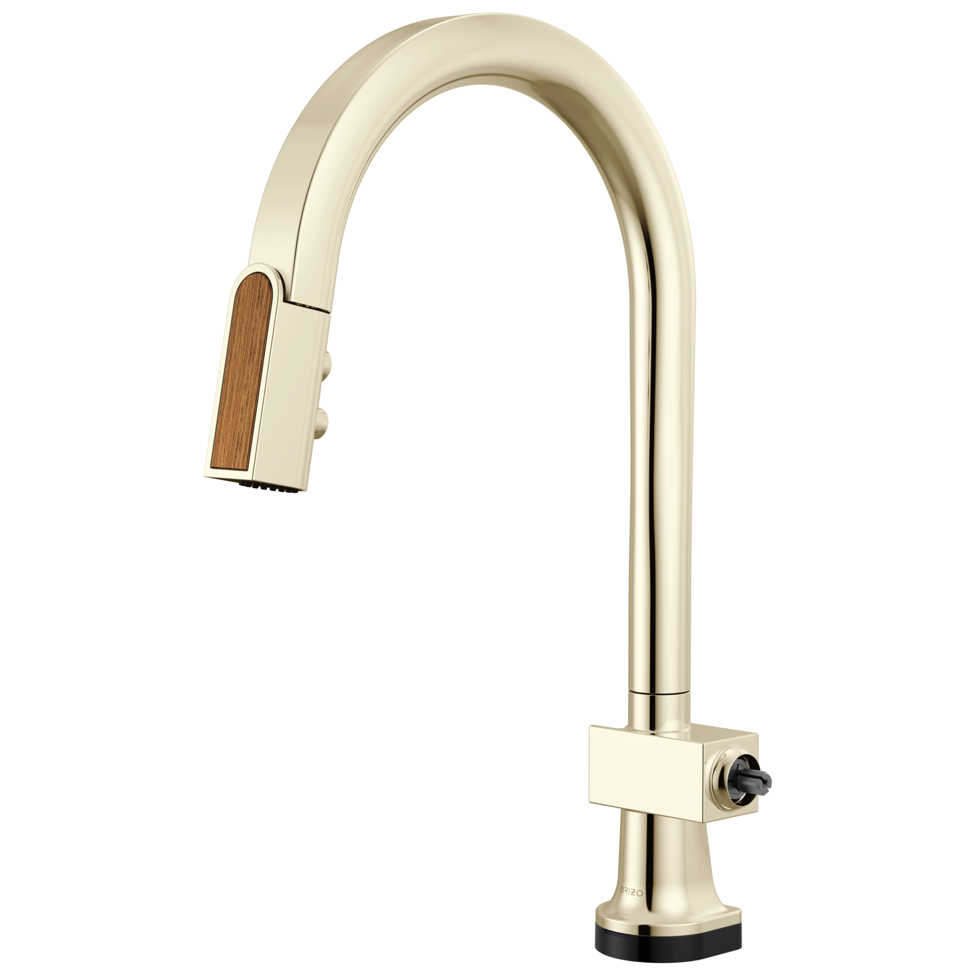 Brizo Frank Lloyd Wright SmartTouch Pull-Down Kitchen Faucet with Arc Spout and Wood Wand - Less Handle