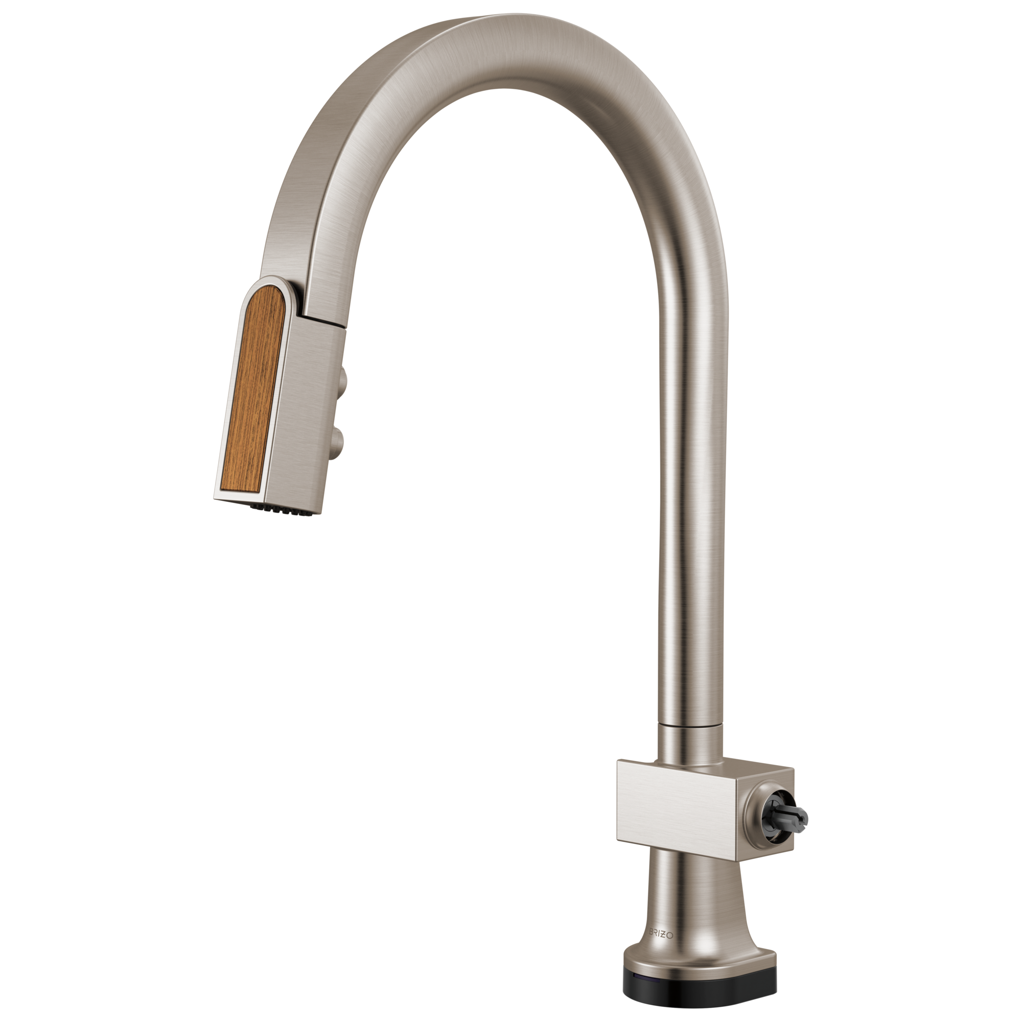 Brizo Frank Lloyd Wright SmartTouch Pull-Down Kitchen Faucet with Arc Spout and Wood Wand - Less Handle