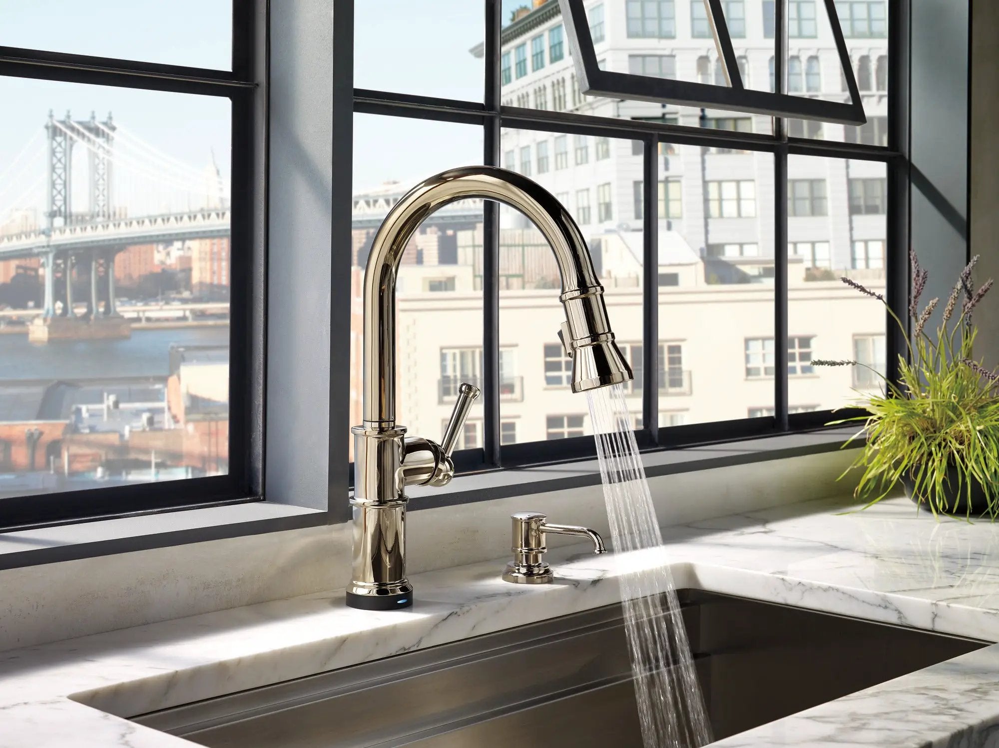 chrome kitchen faucet