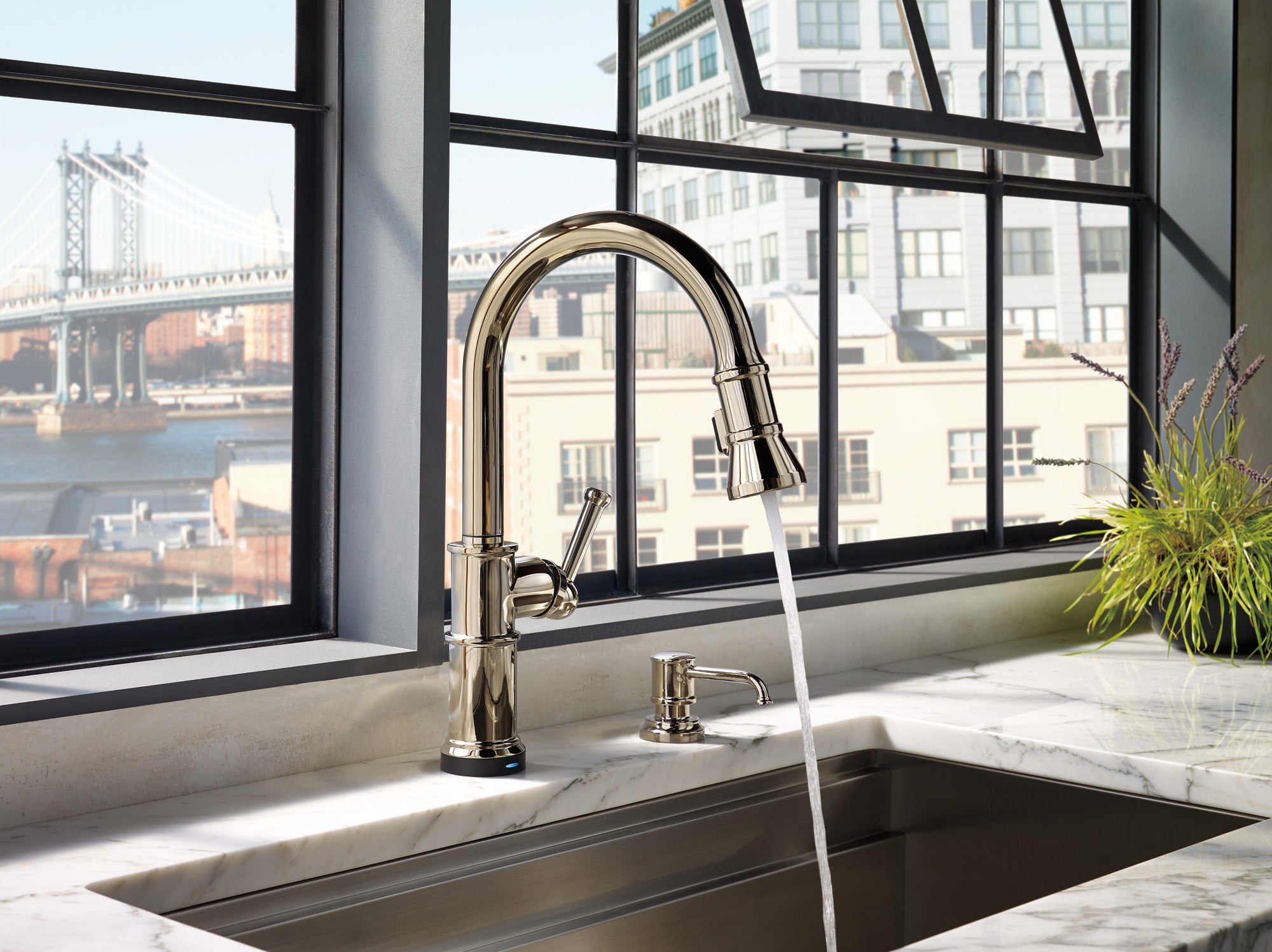 chrome kitchen faucet