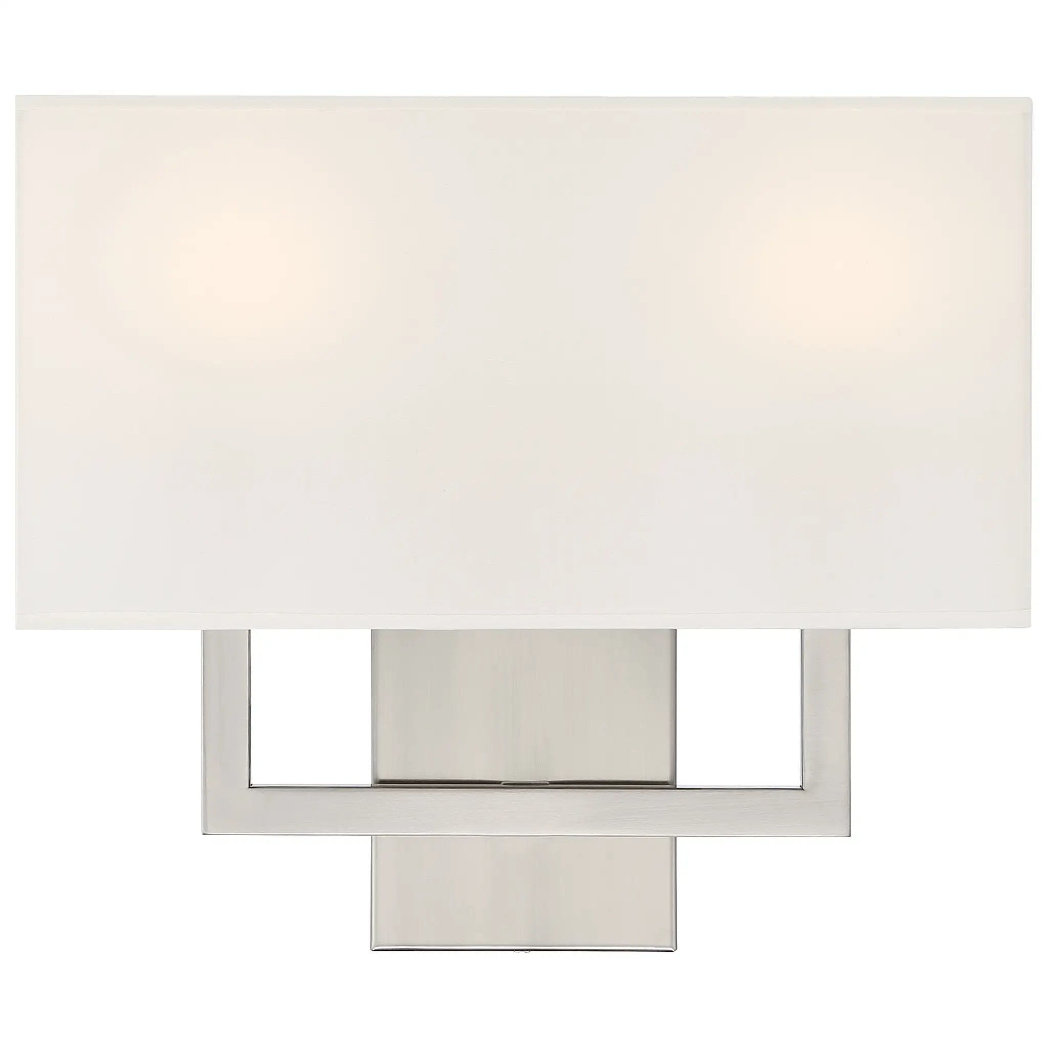 brushed steel 2 light led wall sconce