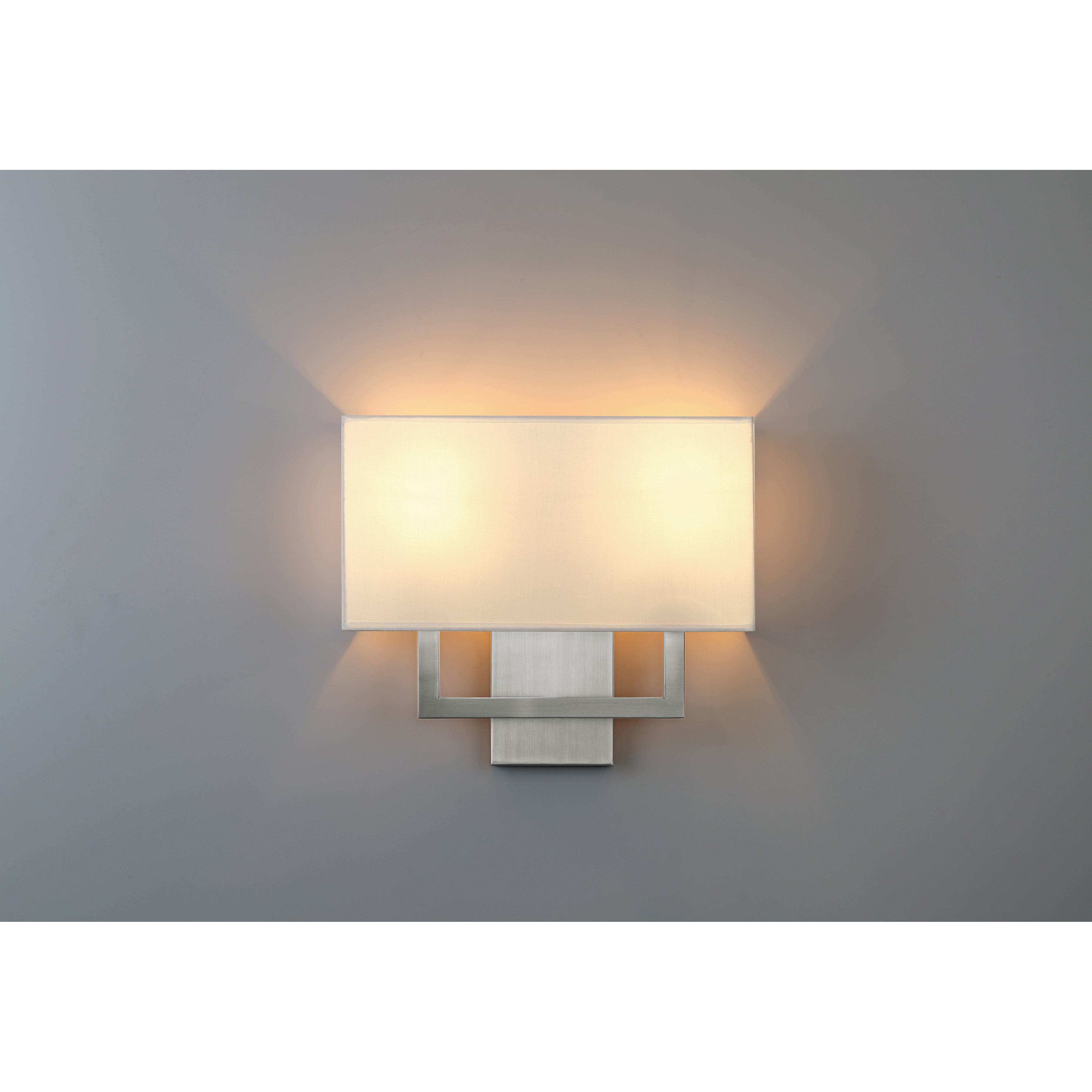 brushed steel 2 light led wall sconce