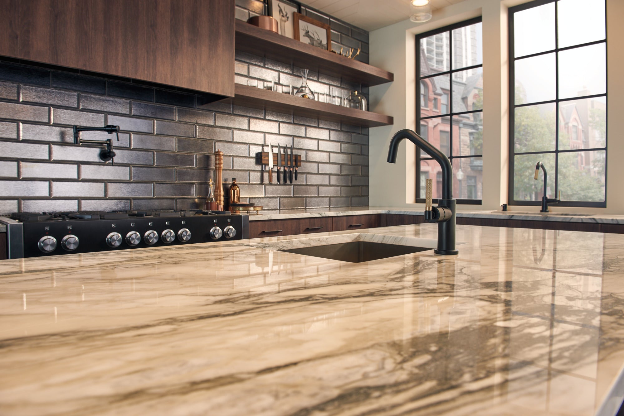 matte black / luxe gold kitchen faucet