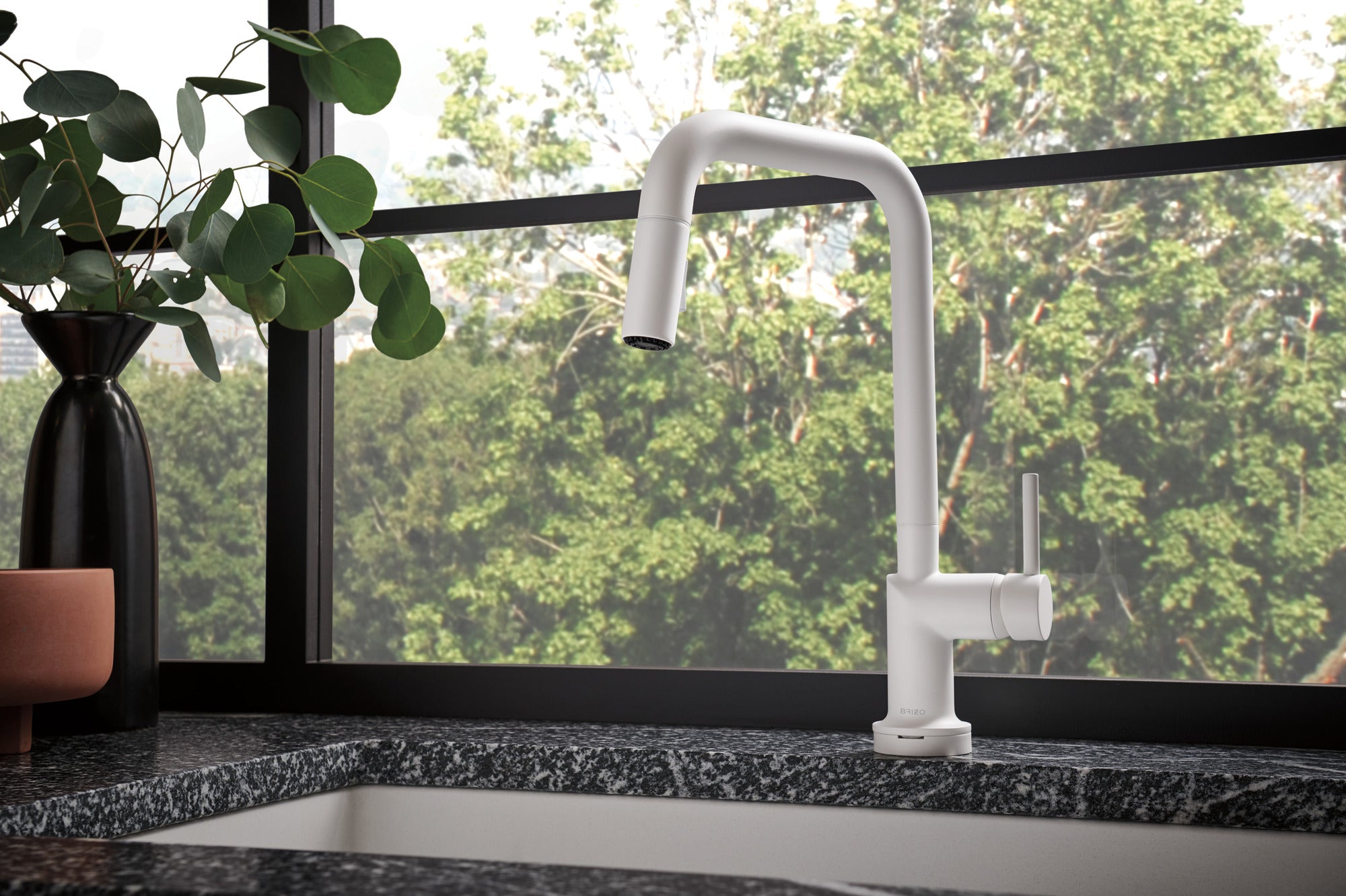 matte white kitchen faucet
