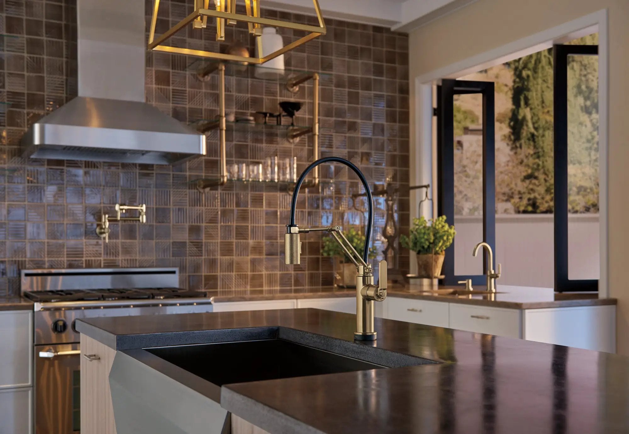 luxe gold bar faucet