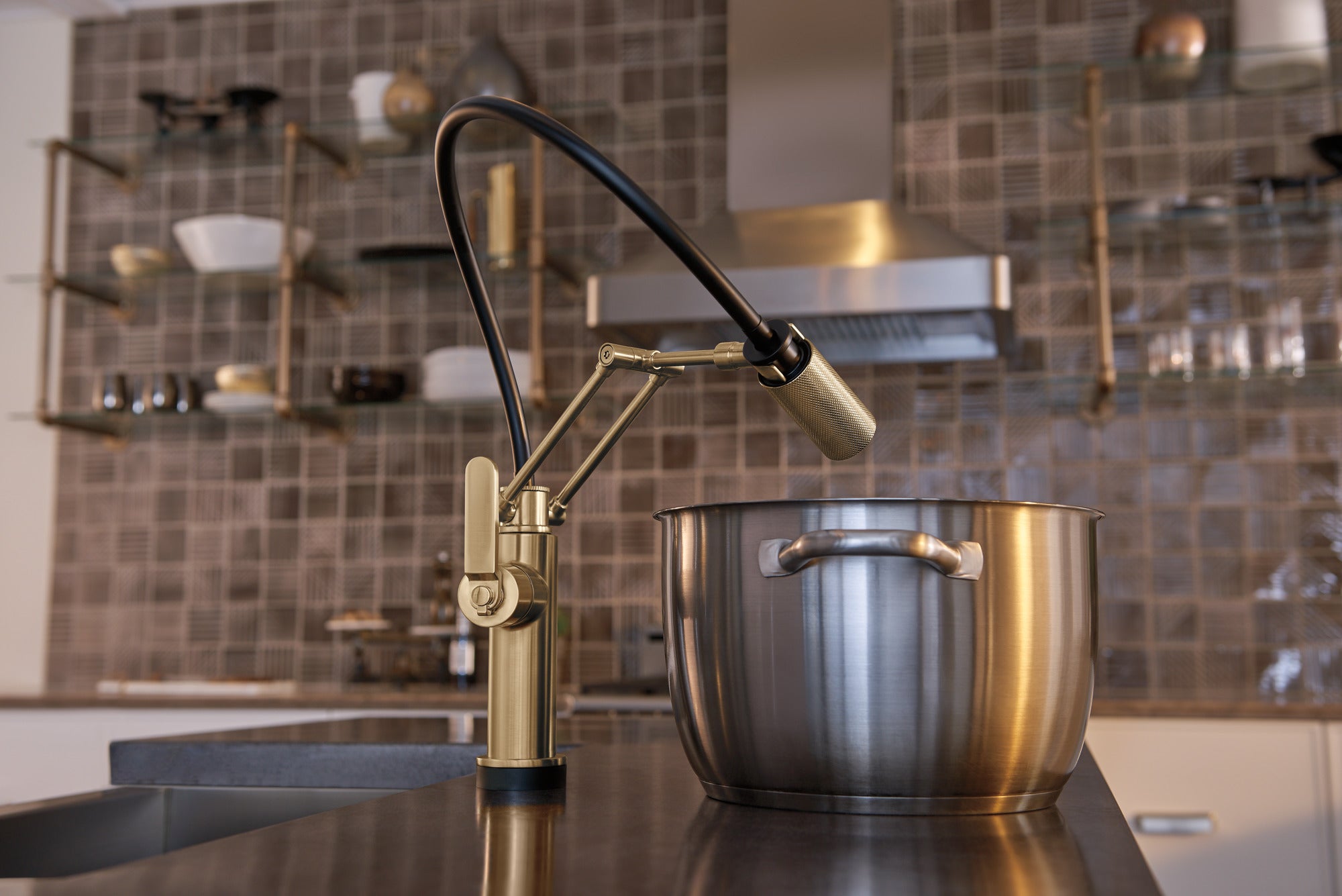 luxe gold kitchen faucet