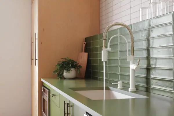 matte white kitchen faucet