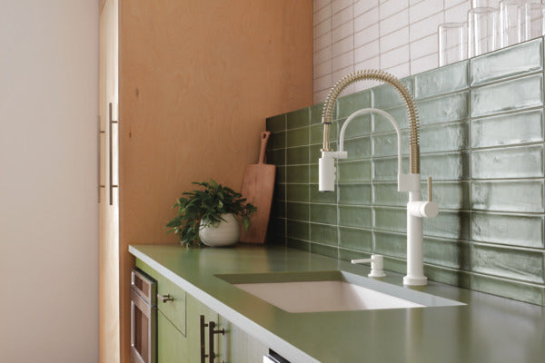 matte white kitchen faucet