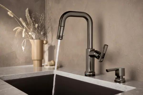 Brizo Kintsu SmartTouch Pull-Down Prep Faucet with Square Spout - Less Handle by Brizo