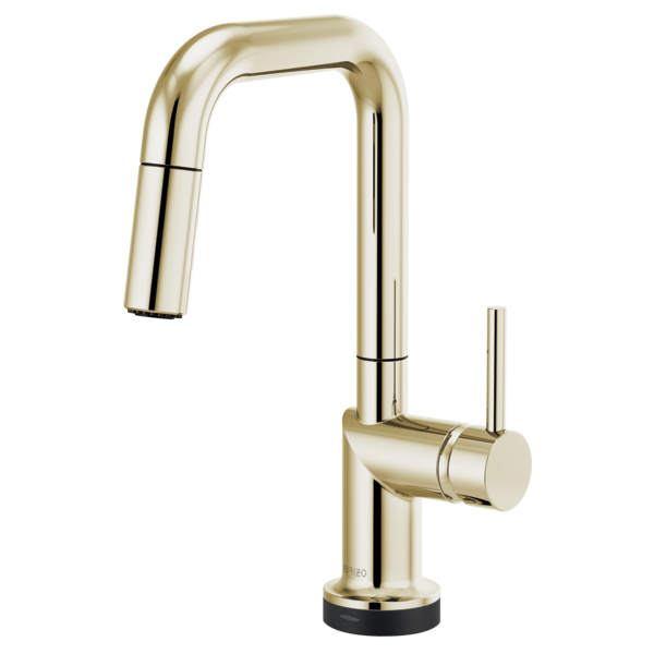 polished nickel kitchen faucet