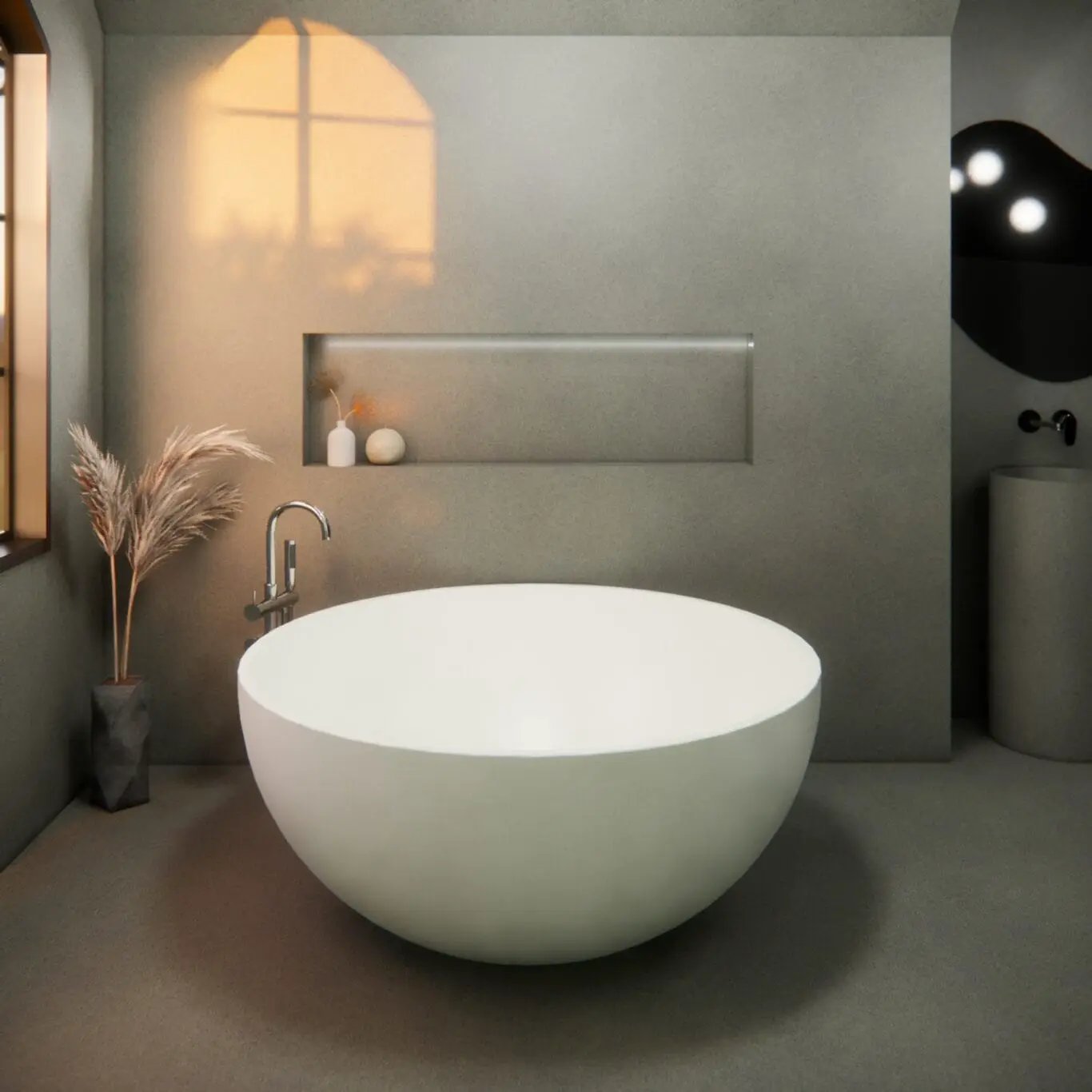 Balux Kopa 55 Concrete Freestanding Bathtub by Balux