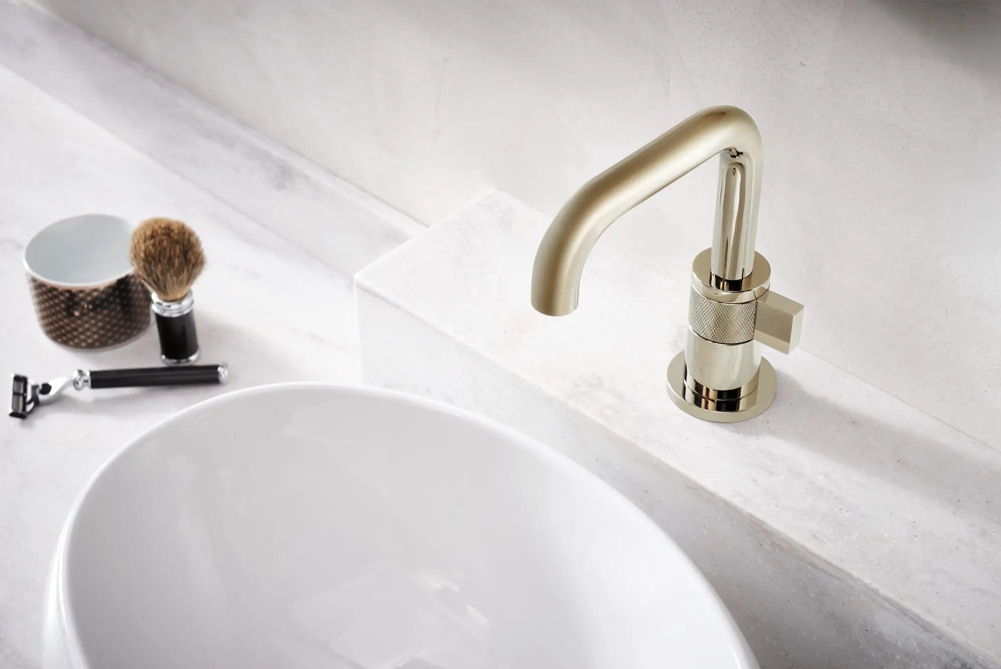 polished nickel lavatory faucet