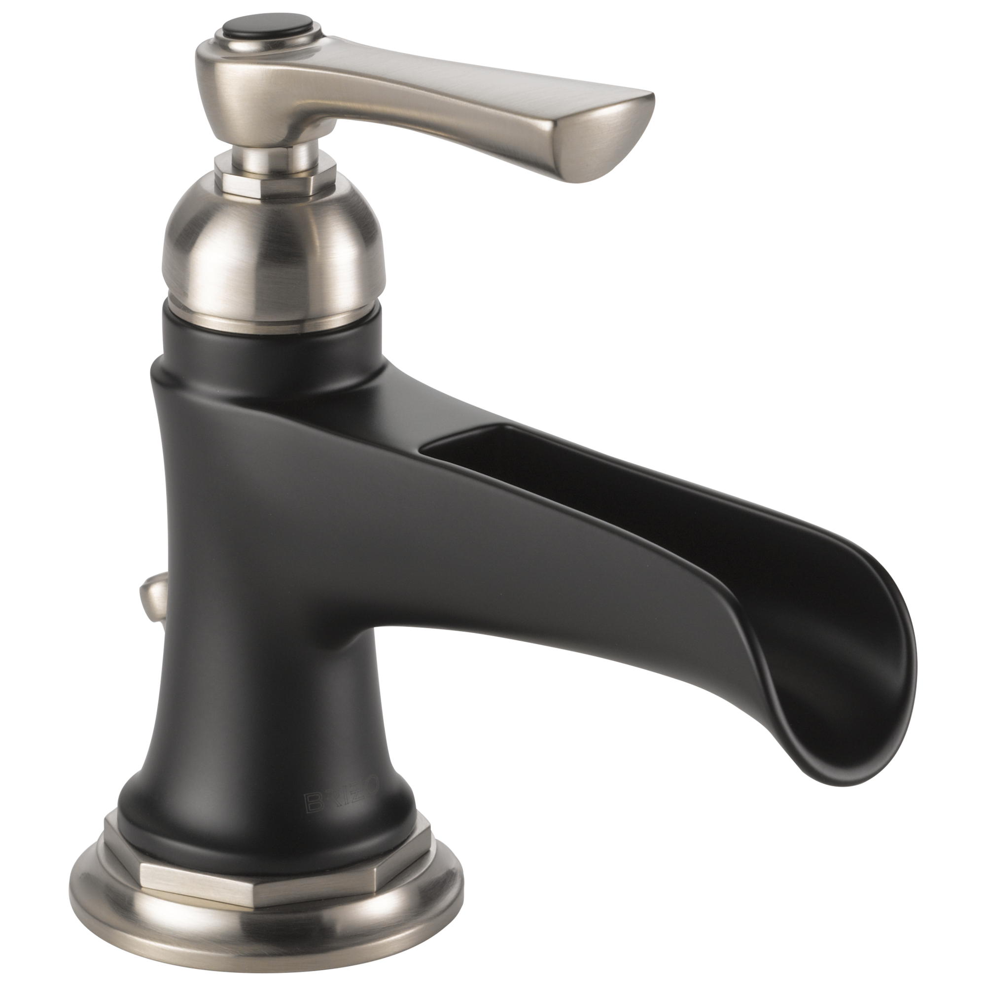 luxe nickel/matte black lavatory faucet