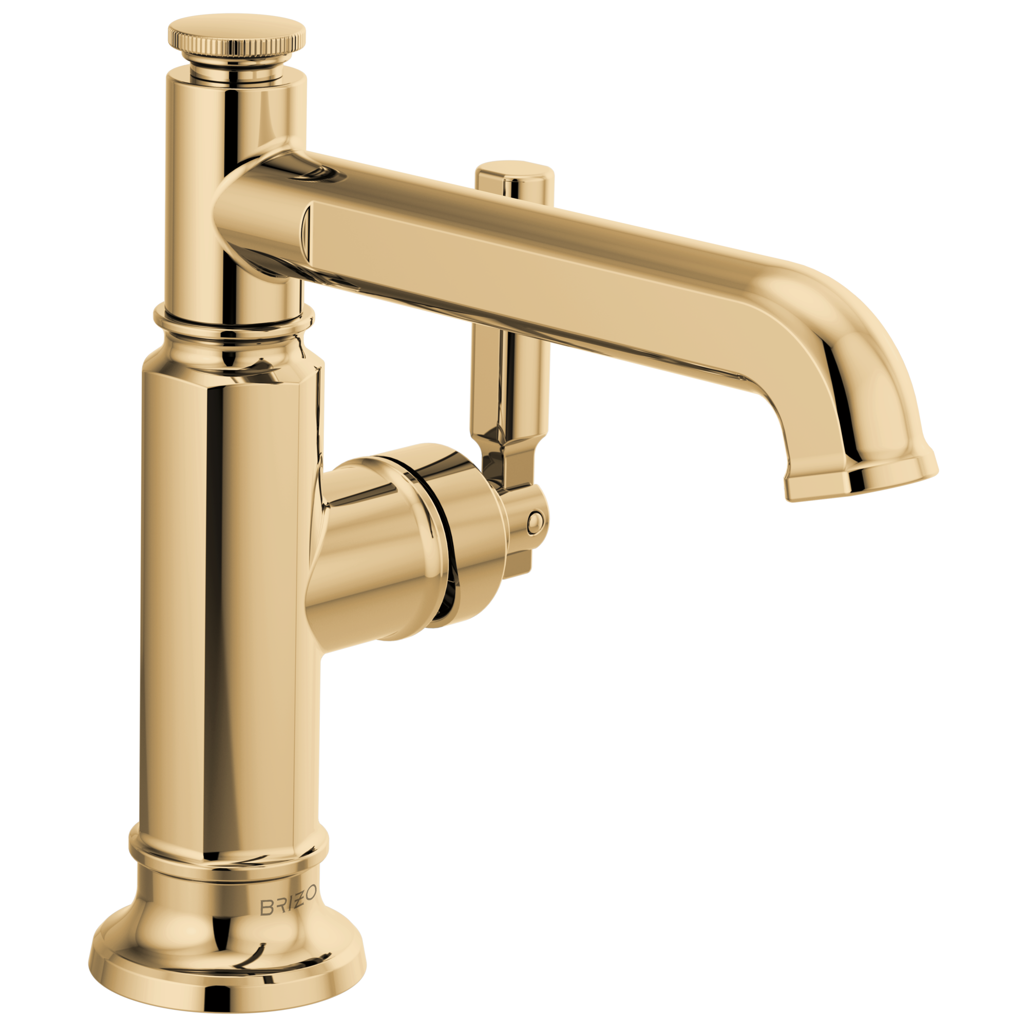 polished gold lavatory faucet