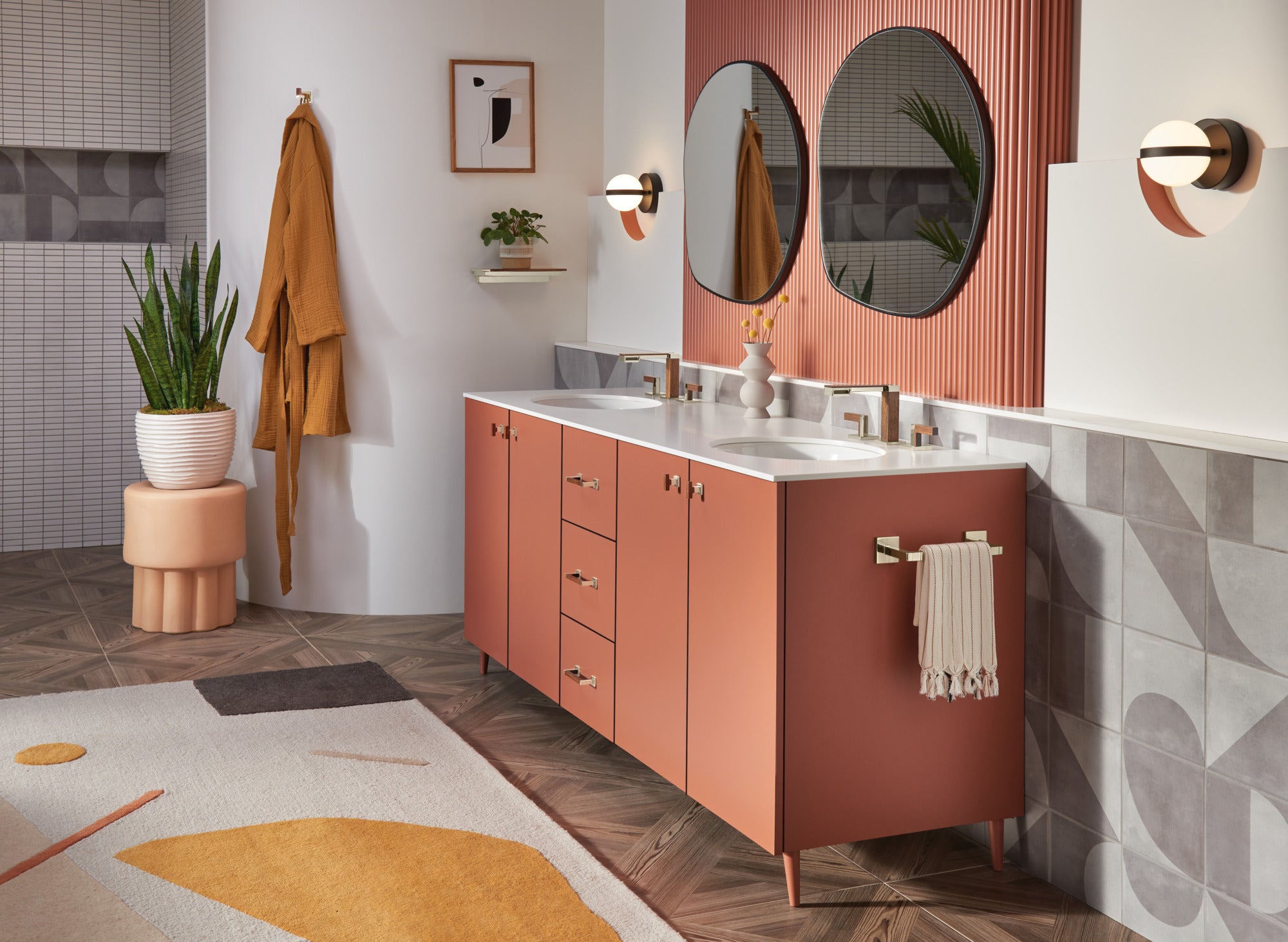 polished nickel wood lavatory faucet