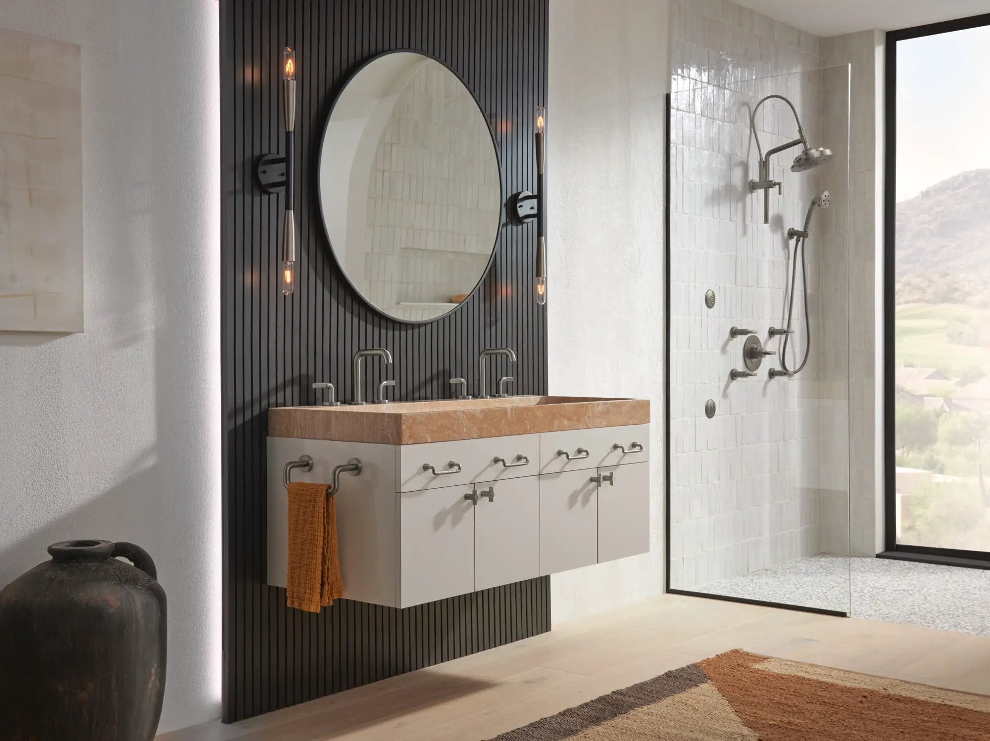 luxe steel towel bar