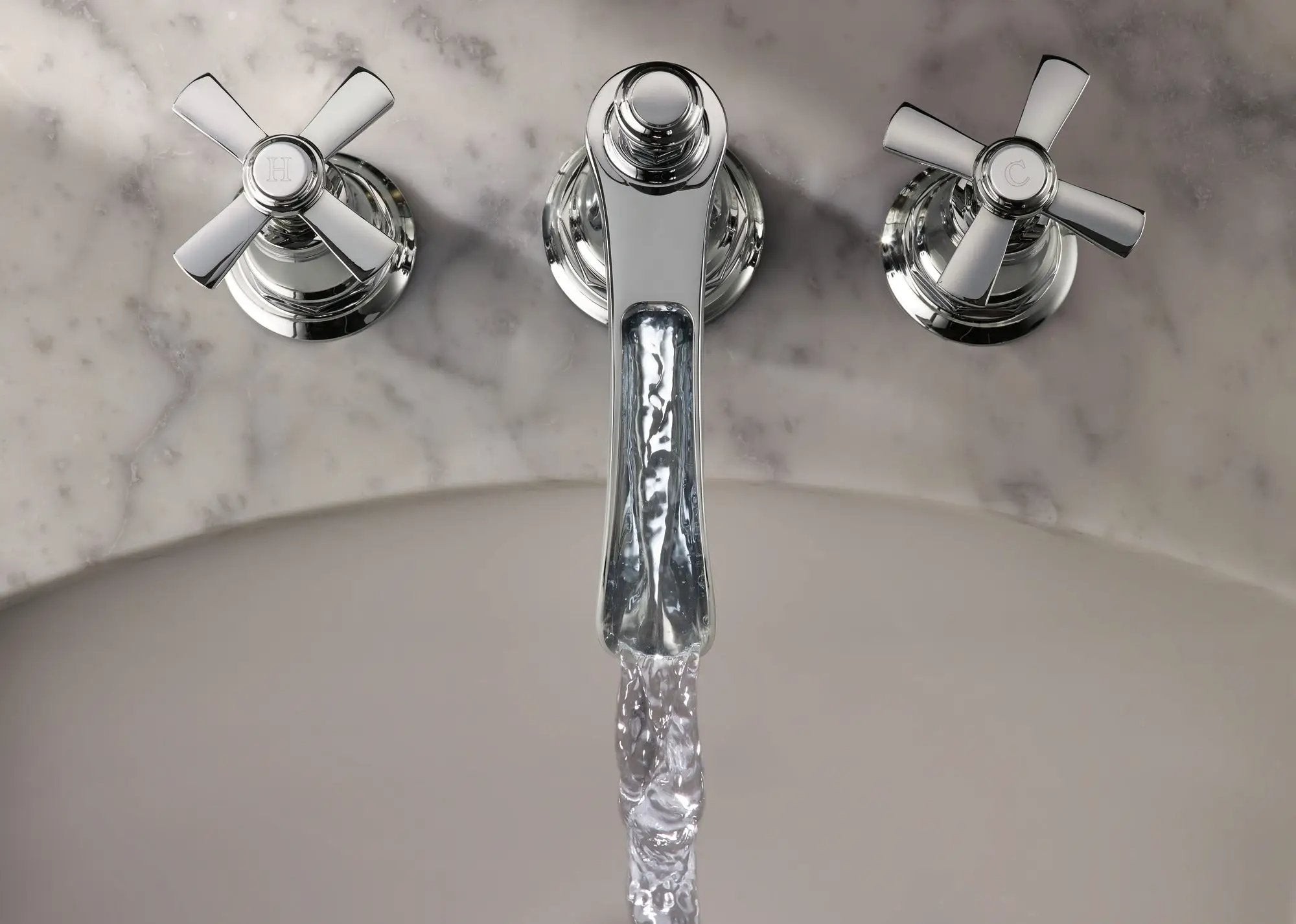chrome lavatory faucet
