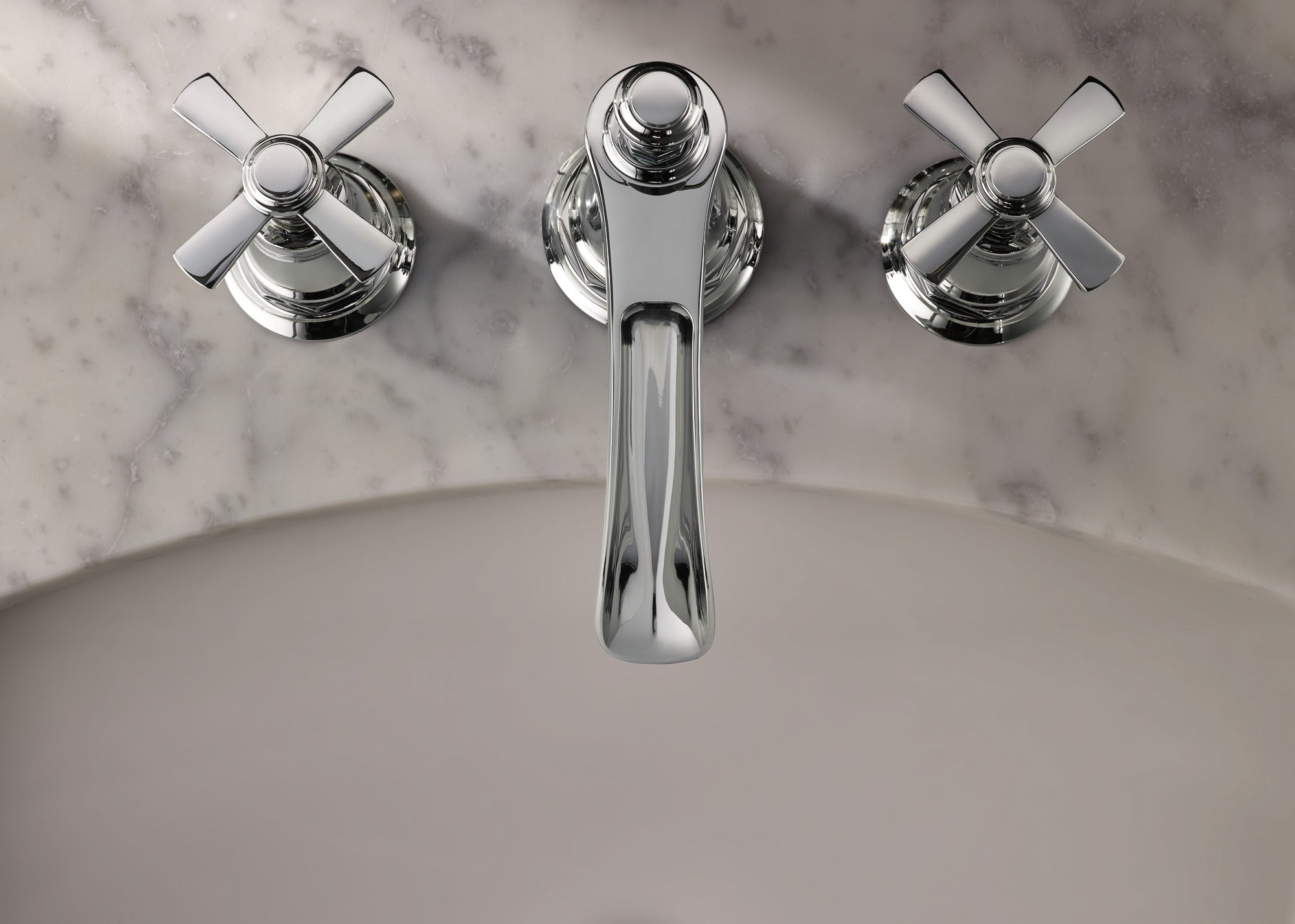 chrome lavatory faucet
