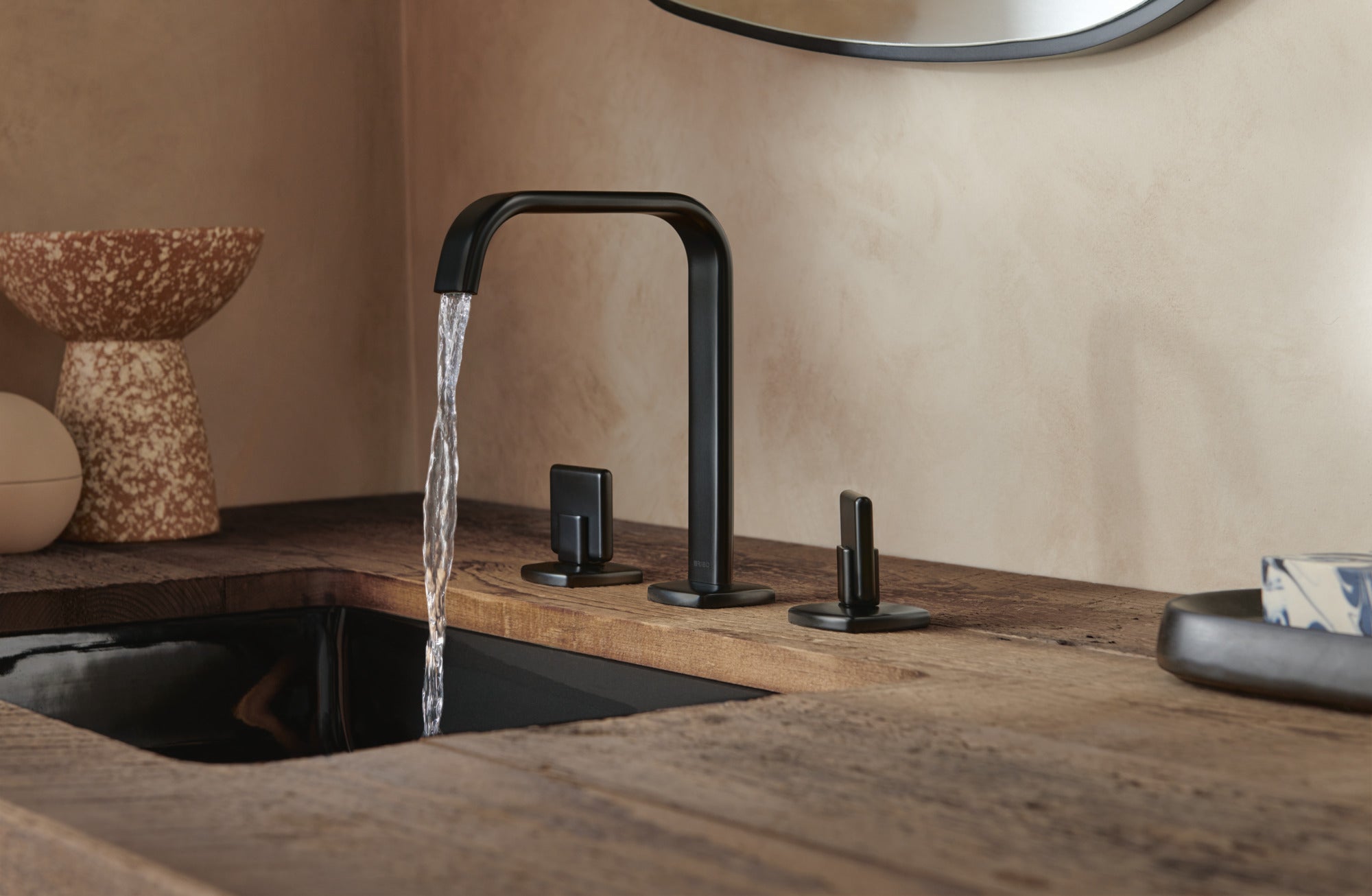 matte black lavatory faucet