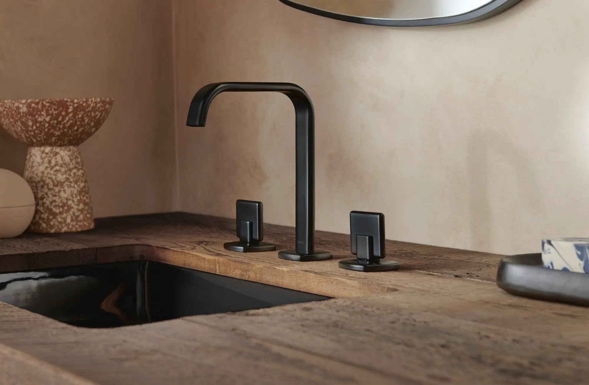 matte black lavatory faucet