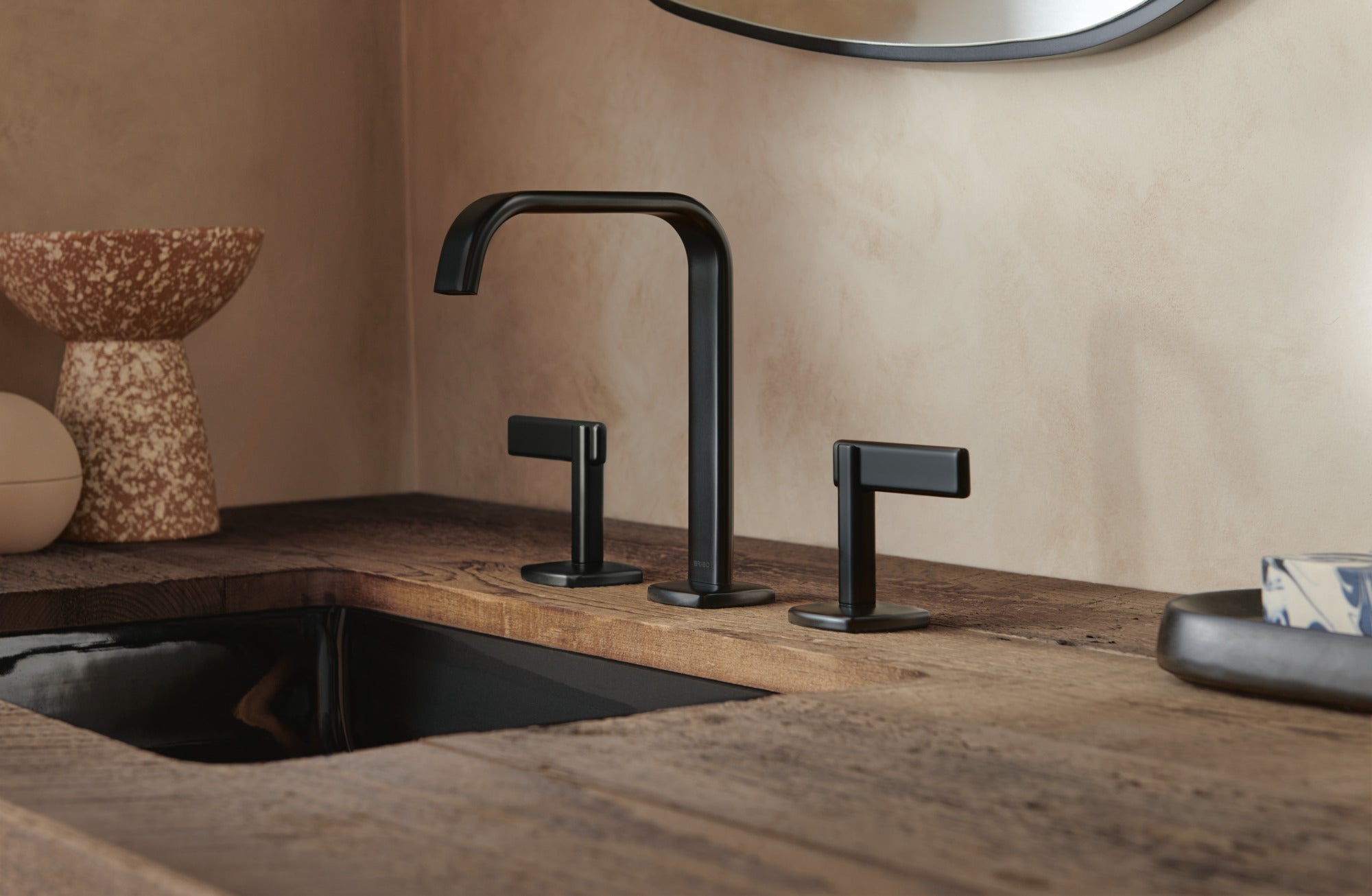matte black lavatory faucet