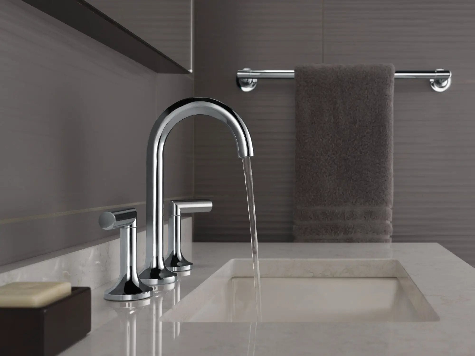 chrome lavatory faucet