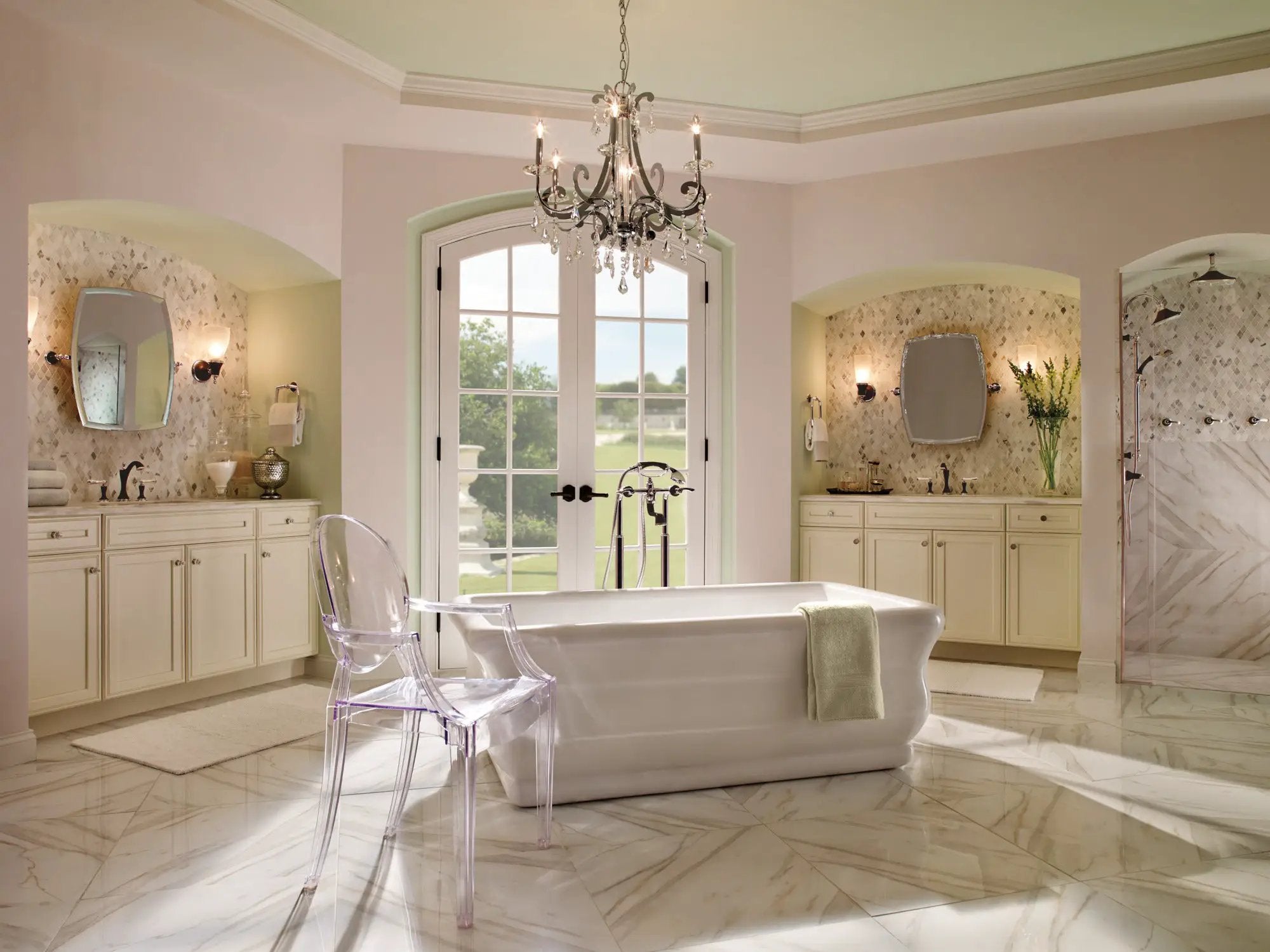 polished nickel tub filler risers