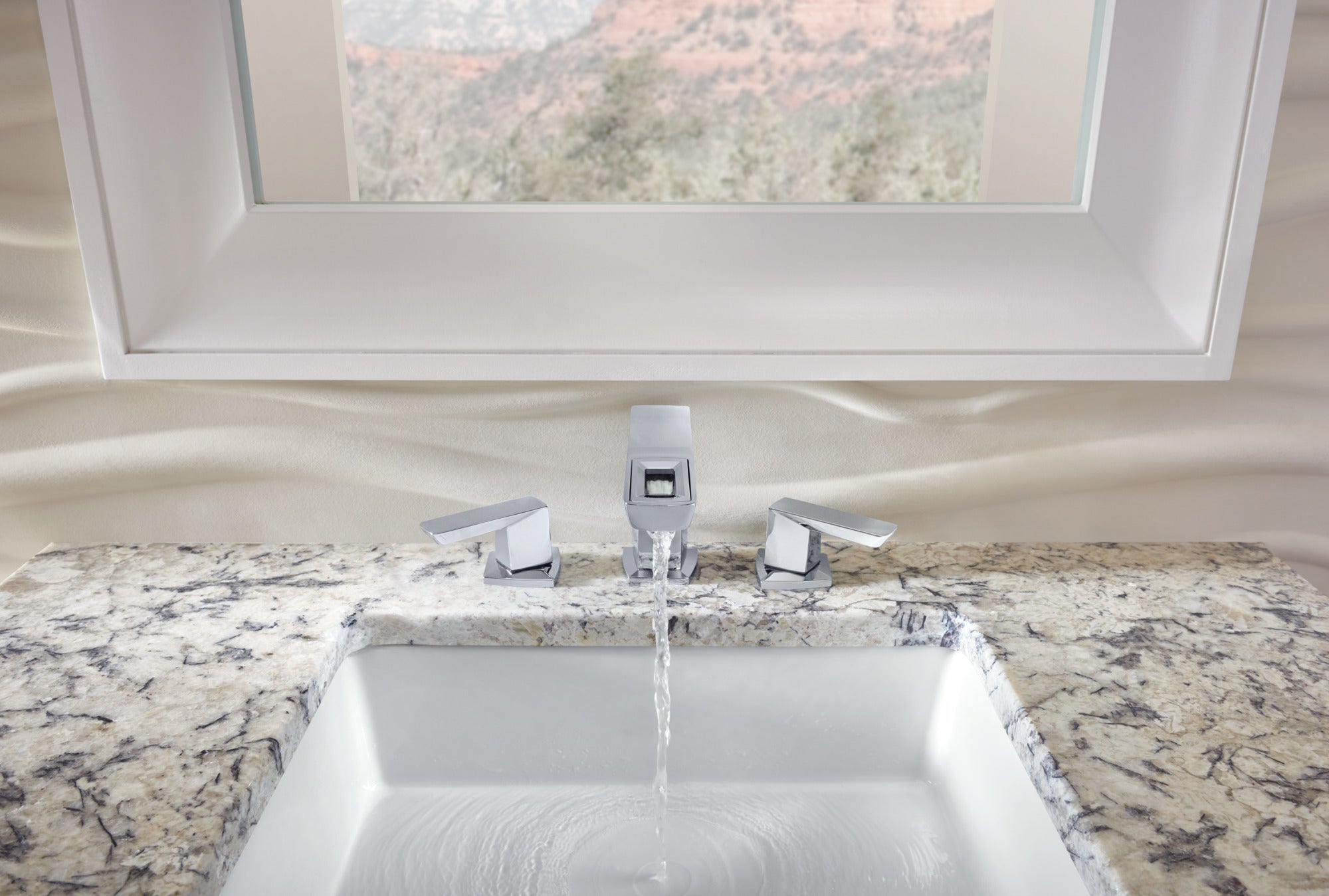 chrome lavatory faucet