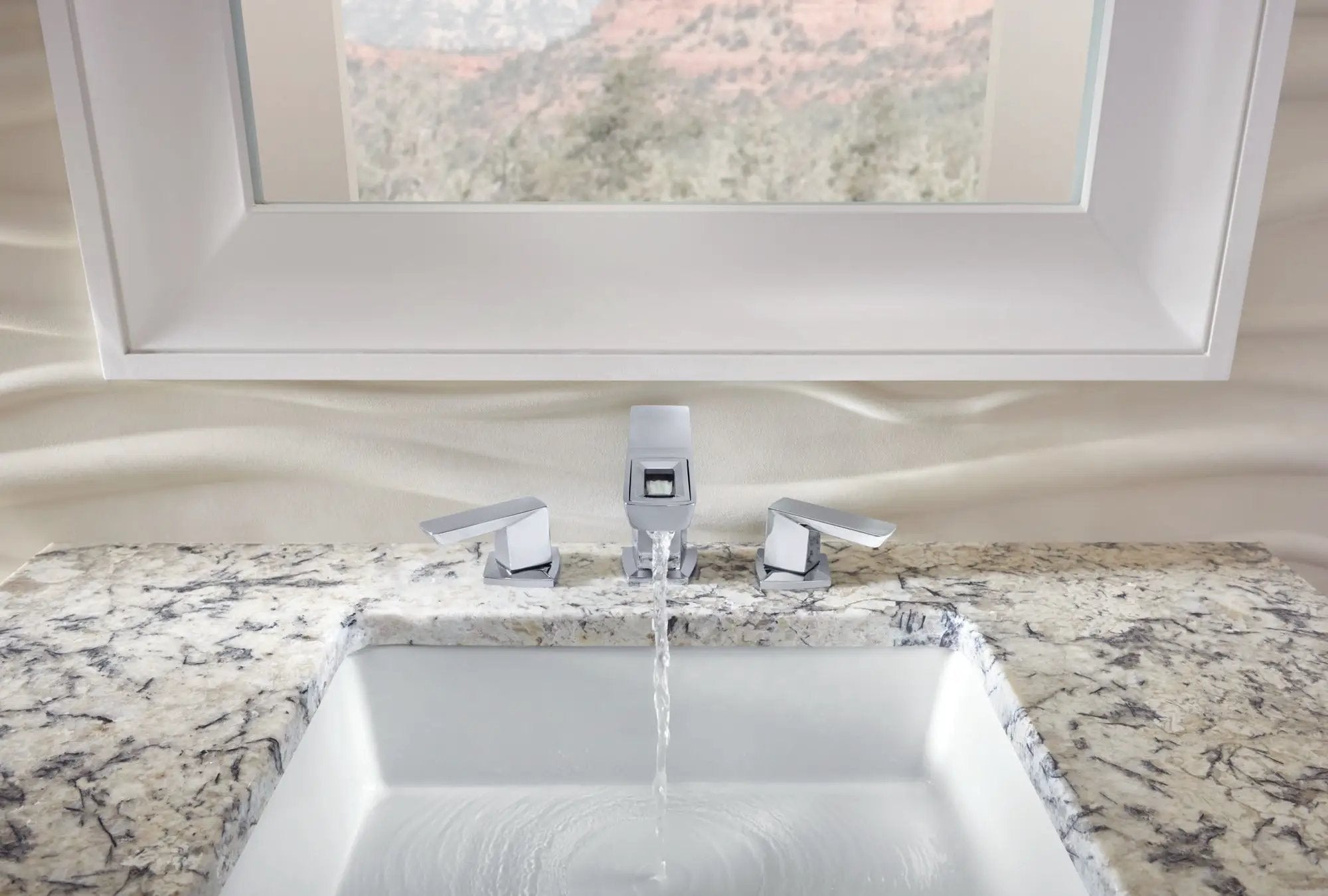 chrome lavatory faucet