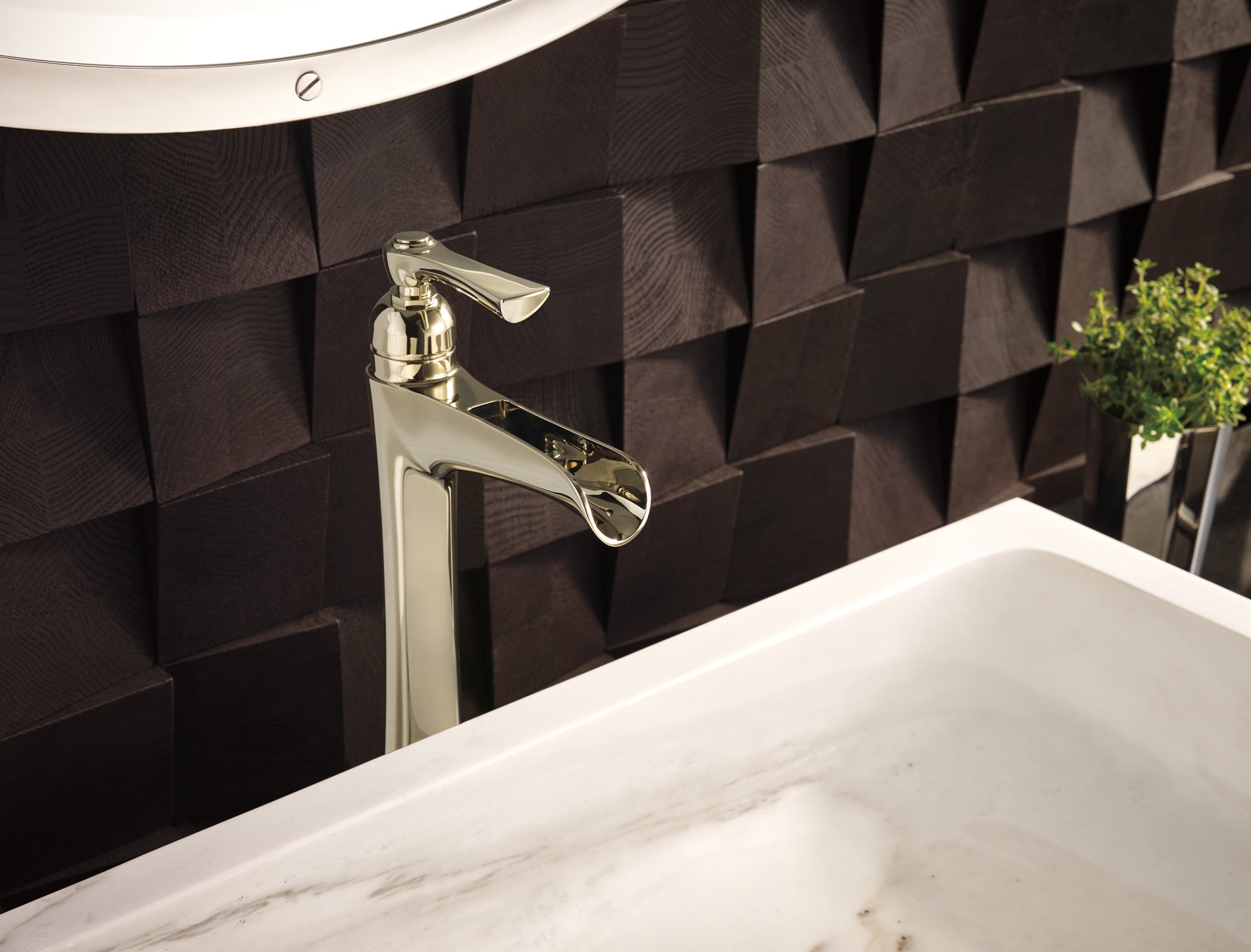 polished nickel lavatory faucet